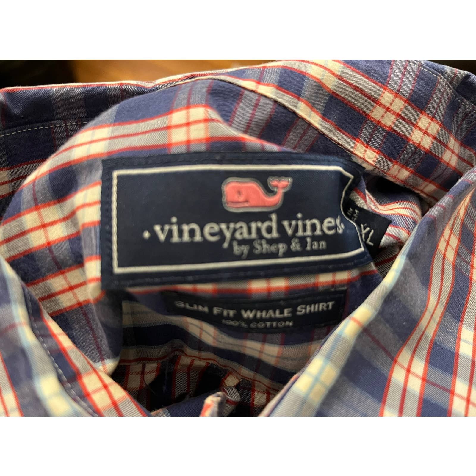 Vineyard Vines Vineyard Vines Checkered Blue Slim Fit Whale Shirt Size XL Size US XL / EU 56 / 4 - 6 Thumbnail