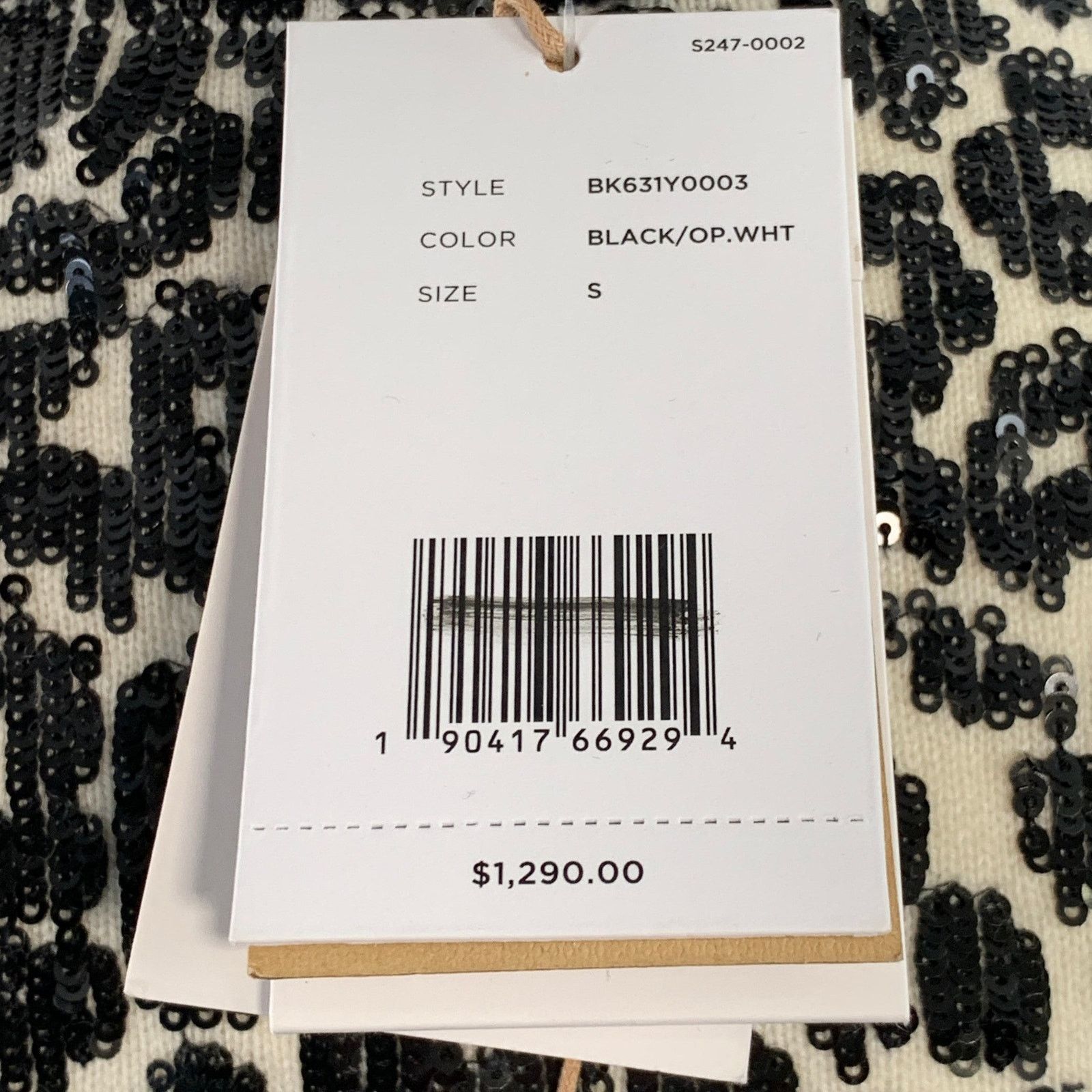 Michael Kors MICHAEL KORS Black Cashmere Sequined Animal Print Dress Top Size S / US 4 / IT 40 - 5 Thumbnail