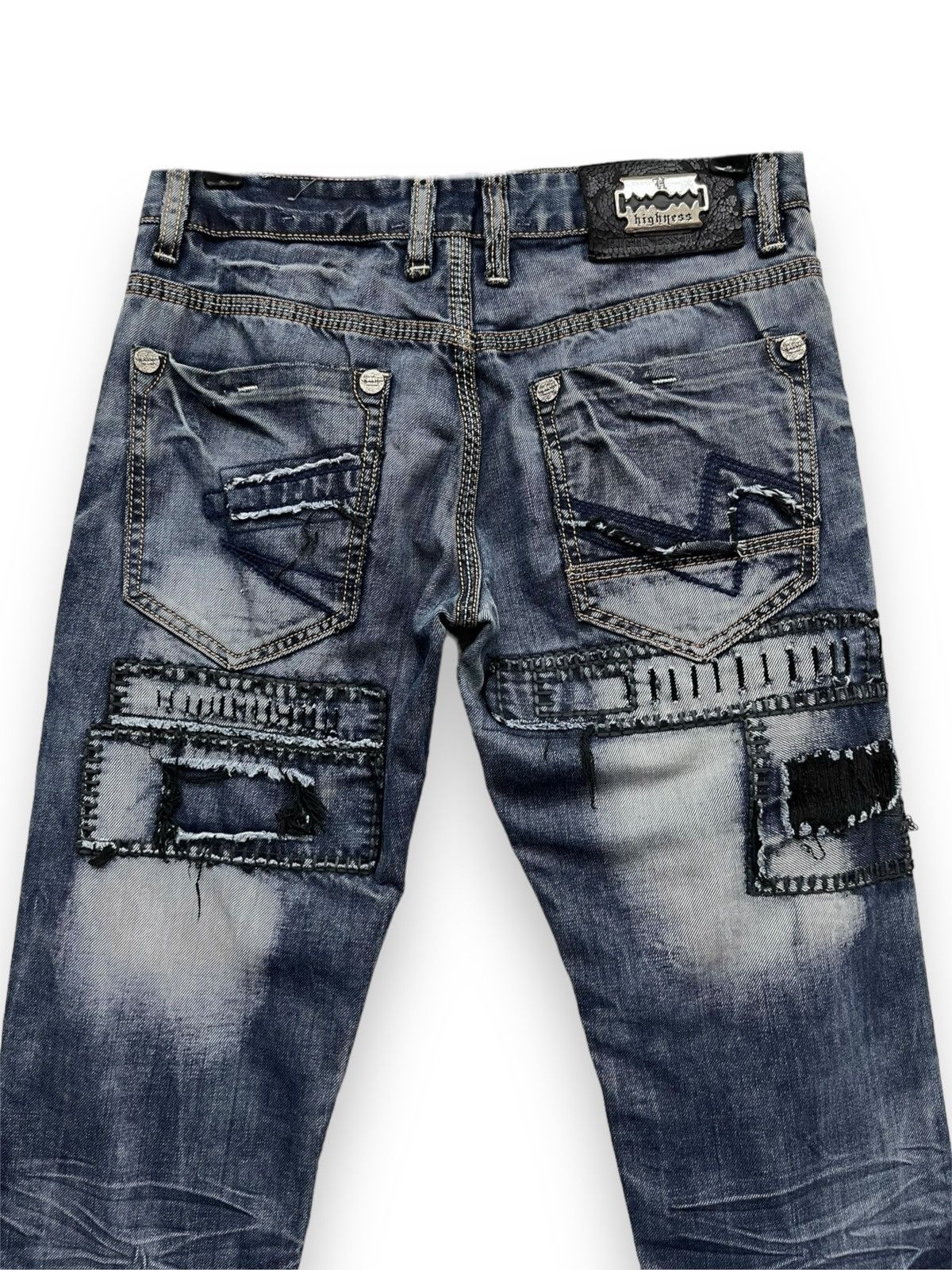 Other 🔥HIGHNESS Handmade Punk Grunge Boro Patchwork SlimFit Denim Size US 28 / EU 44 - 10 Thumbnail
