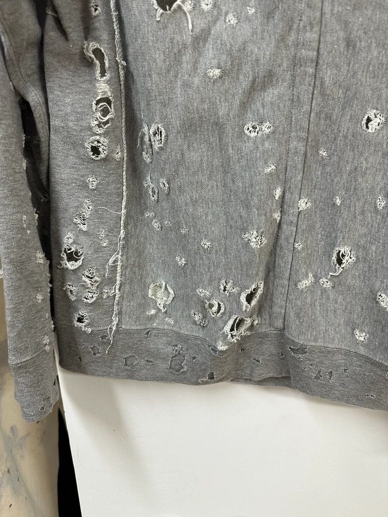Takahiromiyashita The Soloist. Distressed Gray Sweatshirt with Holes- DMC-2508 Size US L / EU 52-54 / 3 - 7 Thumbnail