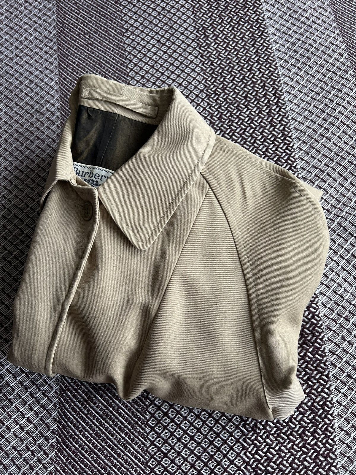 Burberry Vintage Burberrys 90s Heavy Trench Coat Mens Solid Style Size US XL / EU 56 / 4 - 17 Thumbnail