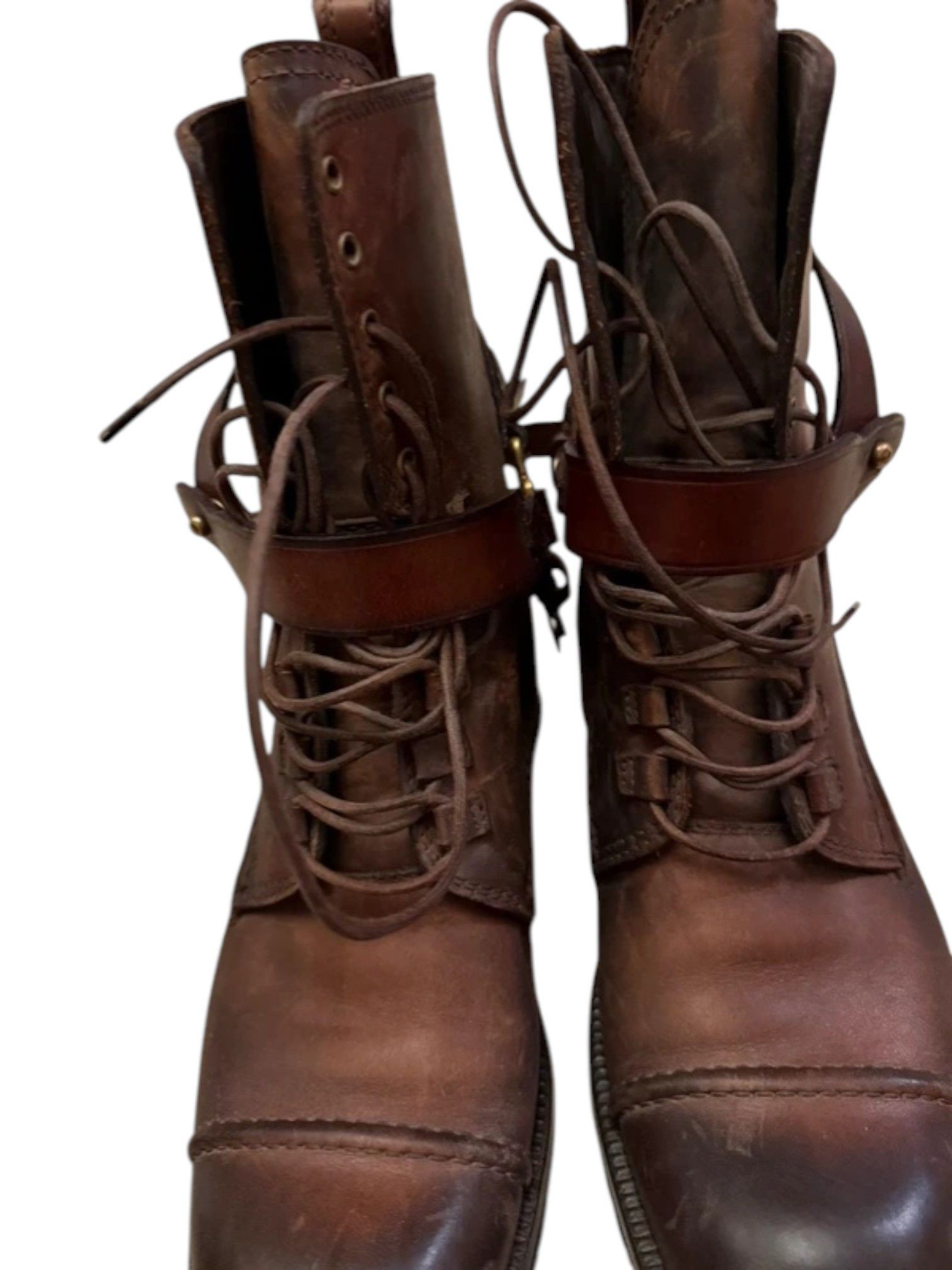 Dolce & Gabbana Dolce & Gabbana Brown Harness Lace-Up Combat Boots Size US 7 / EU 40 - 5 Thumbnail