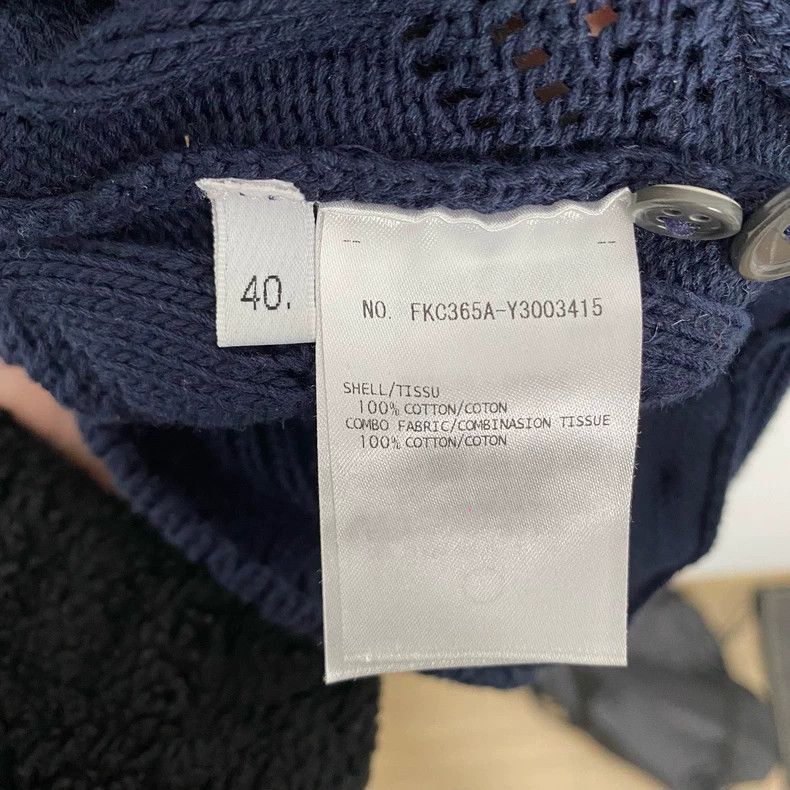 Thom Browne Thom Browne Dark blue four-stripe braided cardigan jacket Size US XXS / EU 40 - 4 Thumbnail