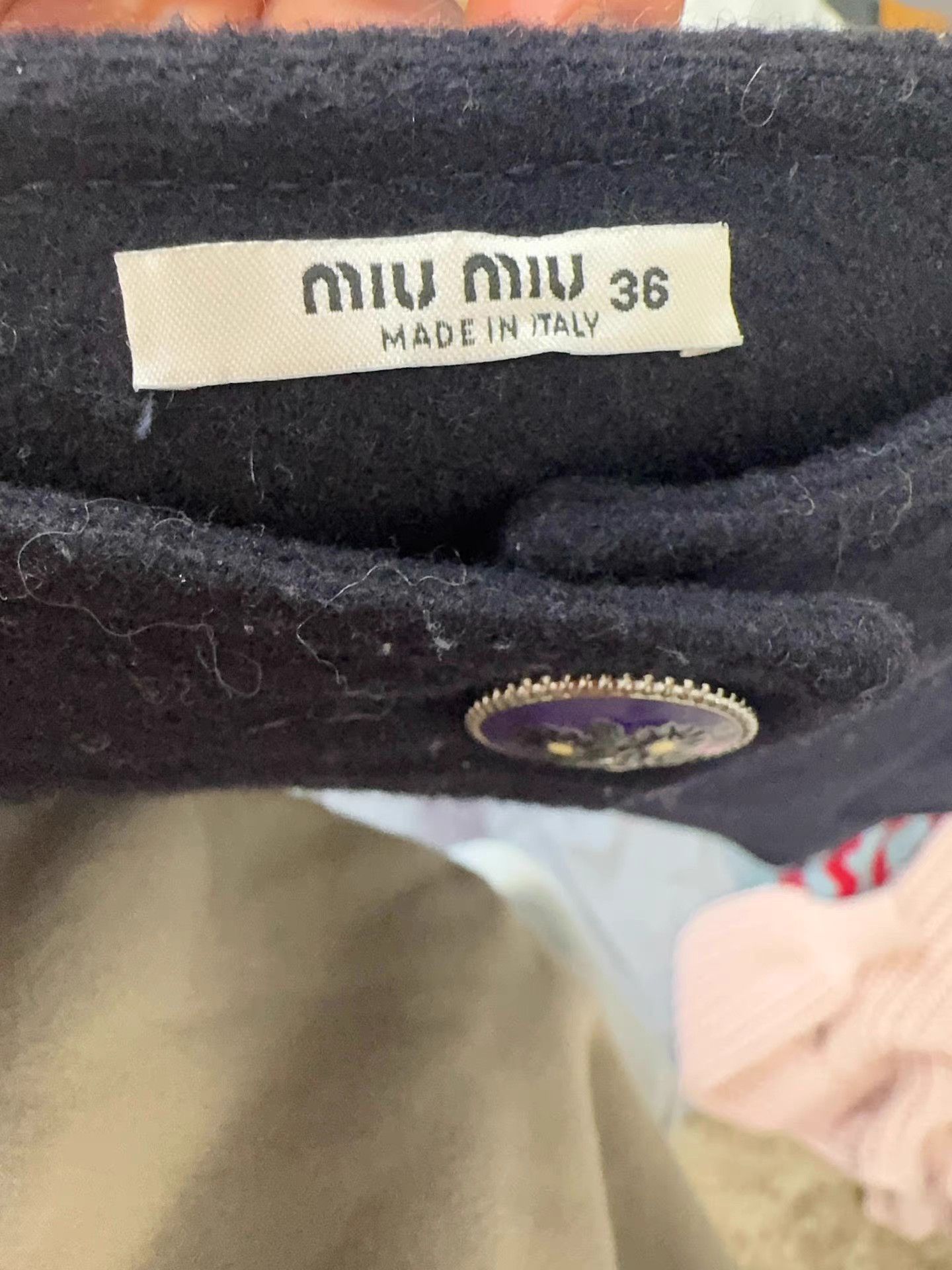 Miu Miu MiuMiu Black Single-Breasted Wool Mini Skirt K13 Size 36" / US 14 / IT 50 - 3 Thumbnail