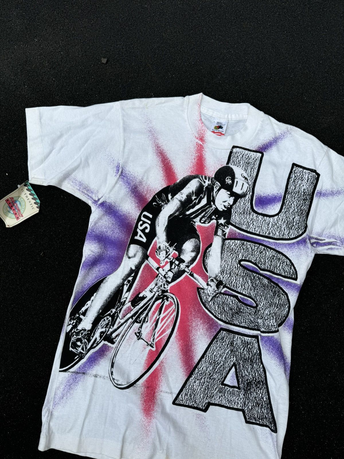 Fruit Of The Loom × Vintage Vintage USA Cycling Tee Made USA Size US L / EU 52-54 / 3 - 1 Thumbnail