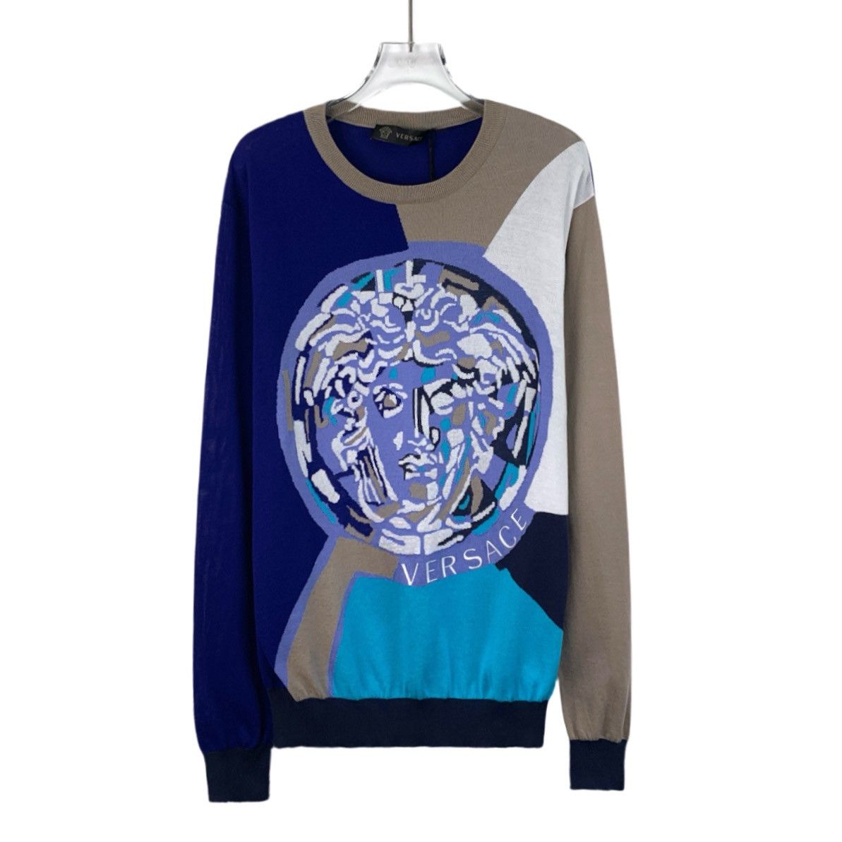 Versace Versace Color-block Medusa Head Long Sleeve Knitwear K26WX Size US M / EU 48-50 / 2 - 1 Thumbnail