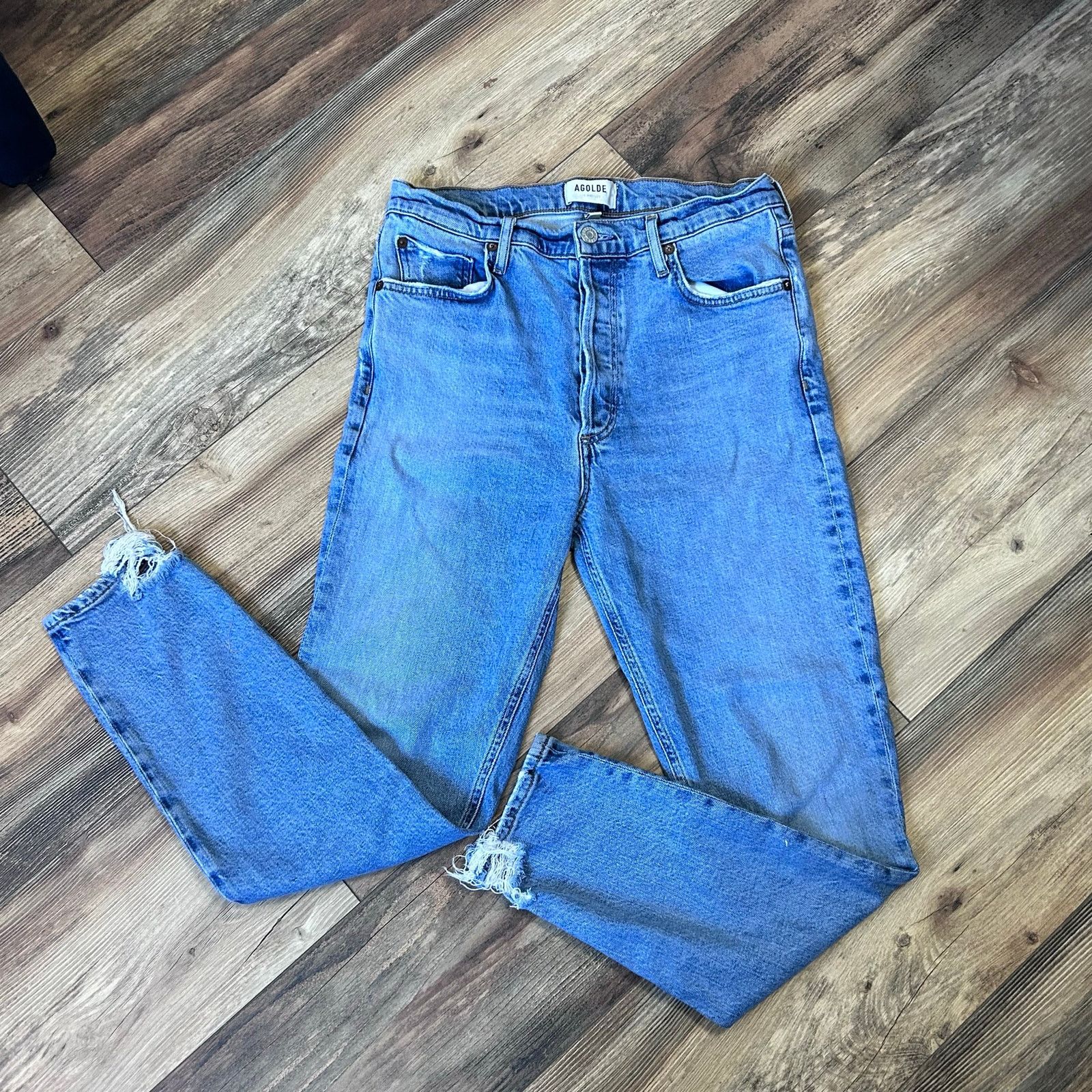 Agolde Agolde Nico High Rise Jeans Distressed Skinny Button Fly 28 Size 28" / US 6 / IT 42 - 6 Thumbnail