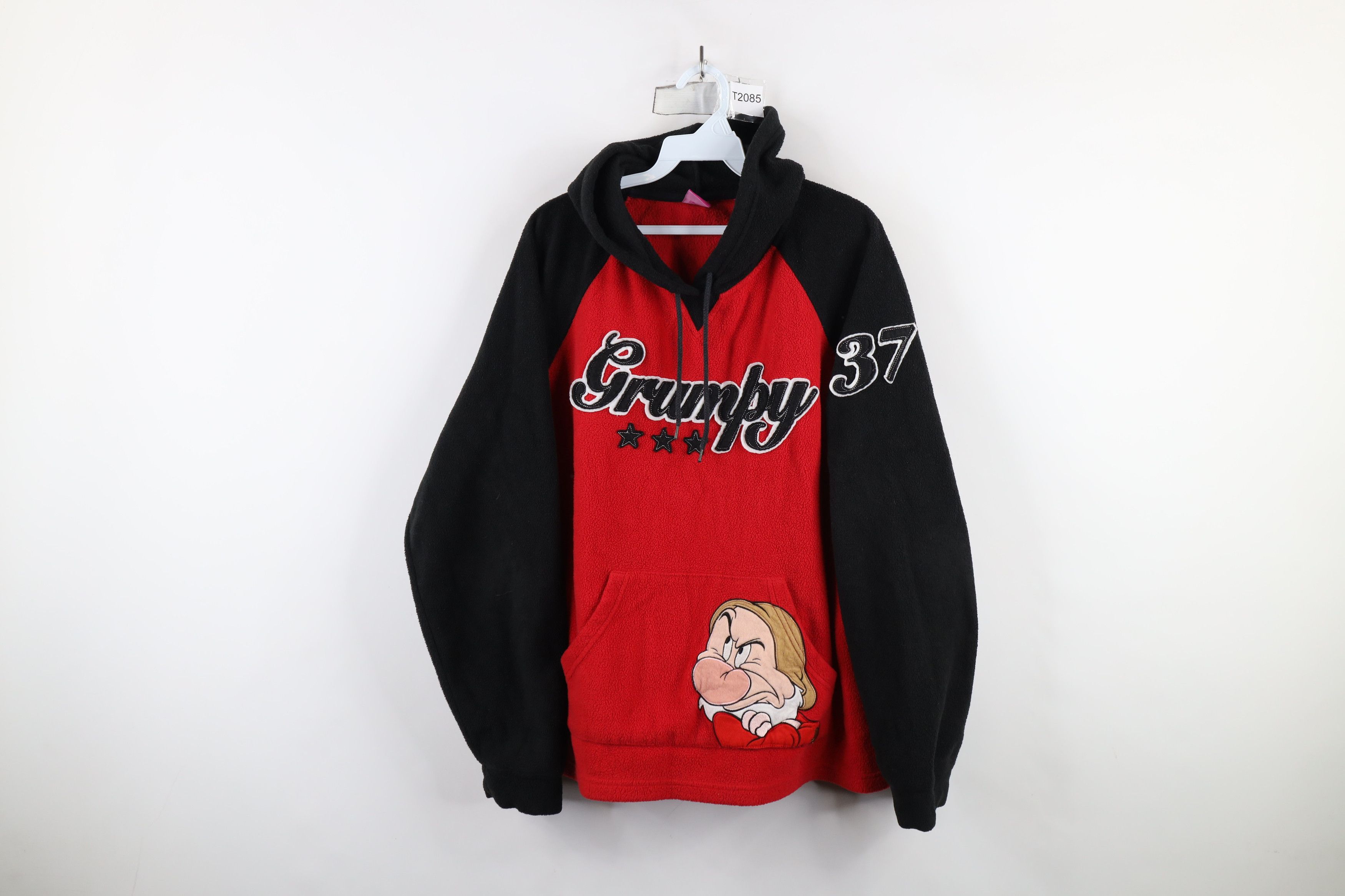 Disney × Vintage Vintage 90s Y2K Disney Grumpy Dwarf Fleece Hoodie Sweatshirt Size XL / US 12-14 / IT 48-50 - 1 Thumbnail