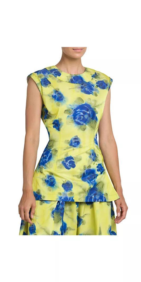 Marni oc11z0525 Floral Cotton Blend Blouse in Multicolor Size S / US 4 / IT 40 - 3 Thumbnail