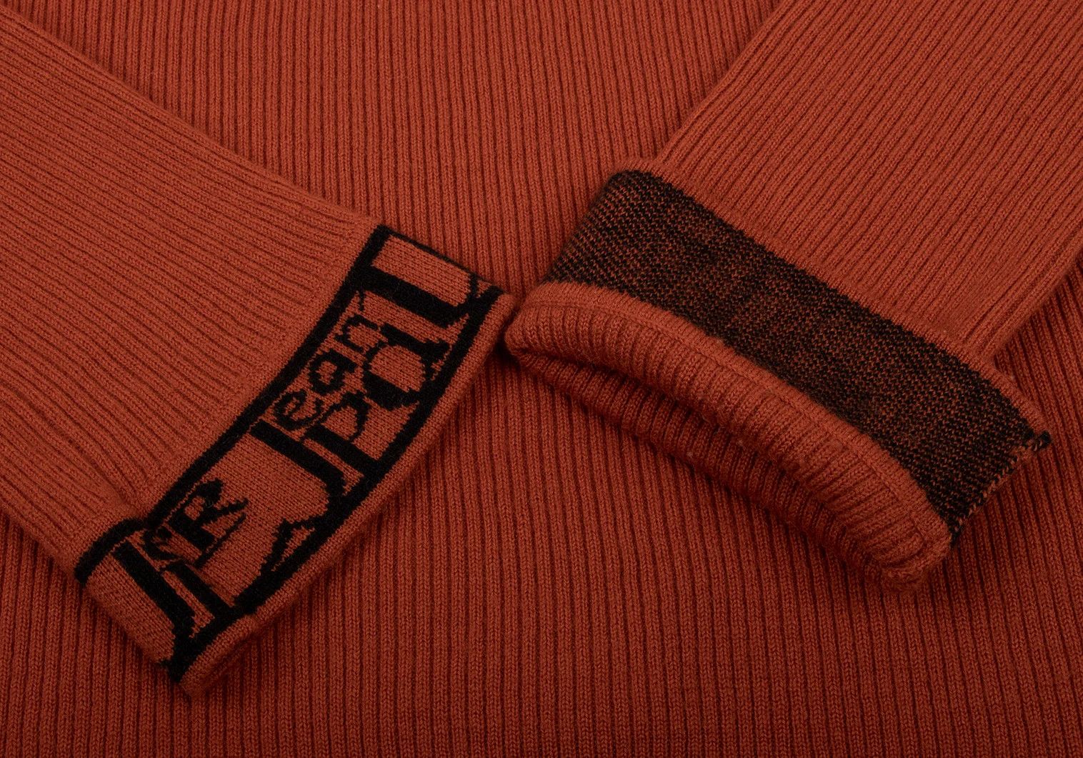 Jean Paul Gaultier Ribbed Knit Sweater with Logo Piping in Orange and Black Size US M / EU 48-50 / 2 - 11 Thumbnail