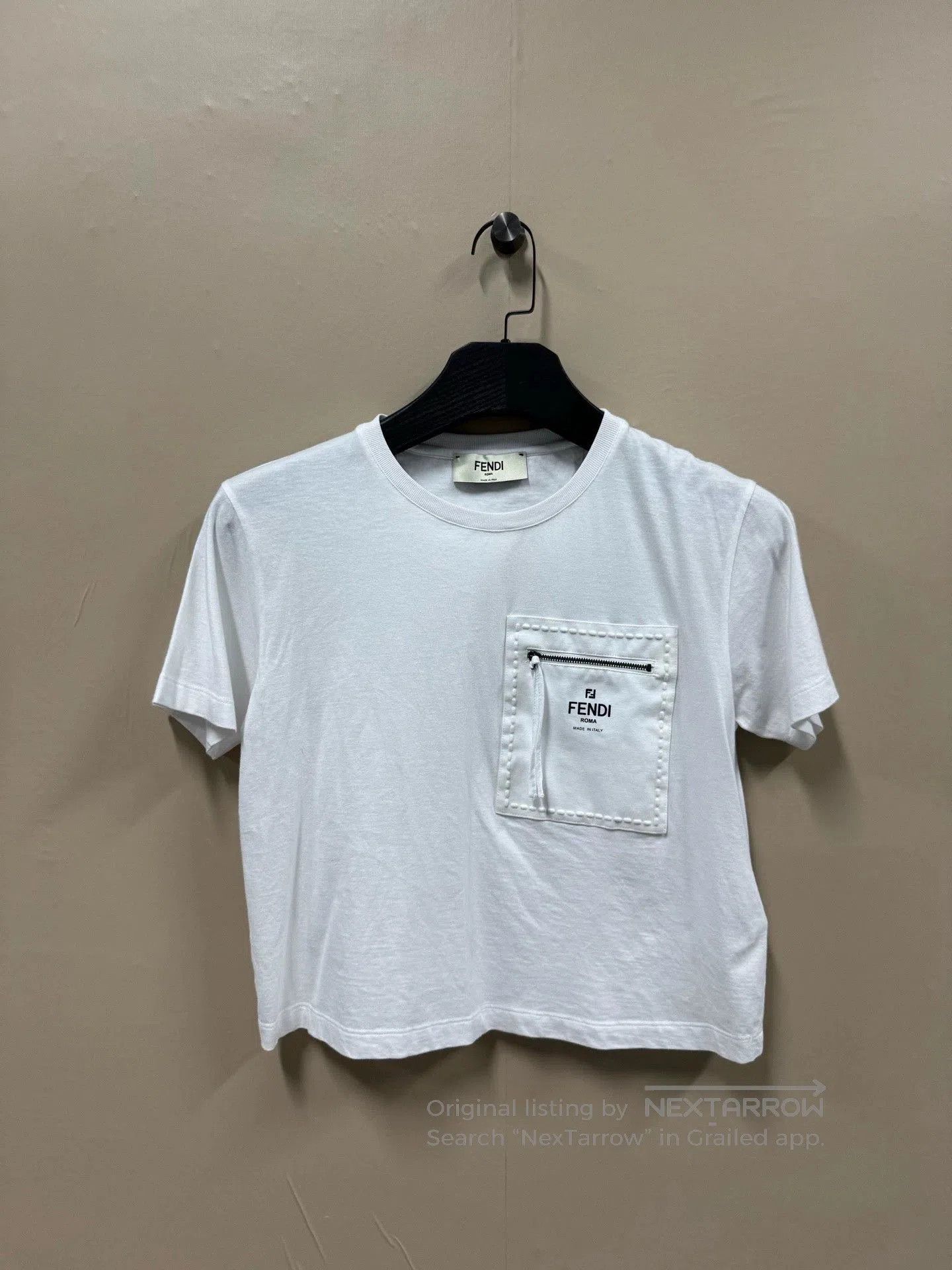 fendi white logo short sleeve t-shirt.