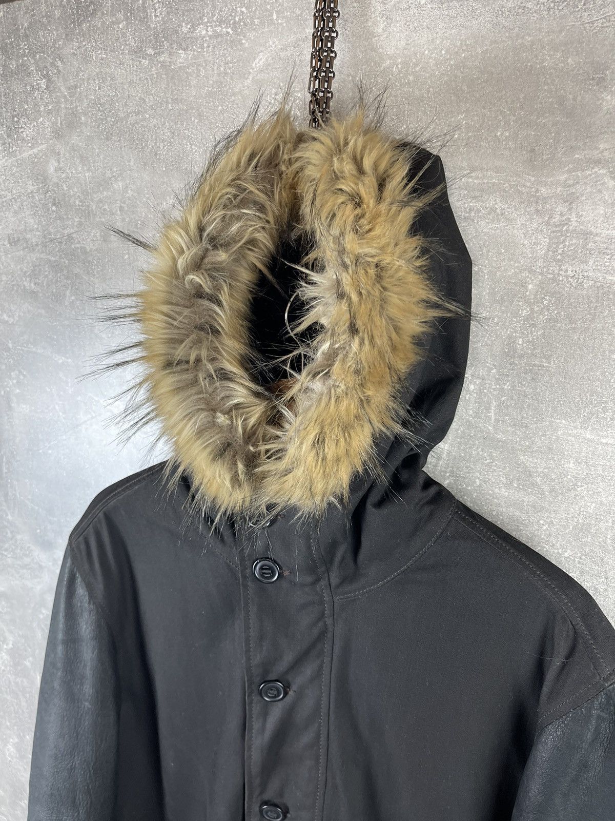 John Varvatos Archive John Varvatos USA Leather/Wax Cotton Parka Jacket Size US M / EU 48-50 / 2 - 7 Thumbnail