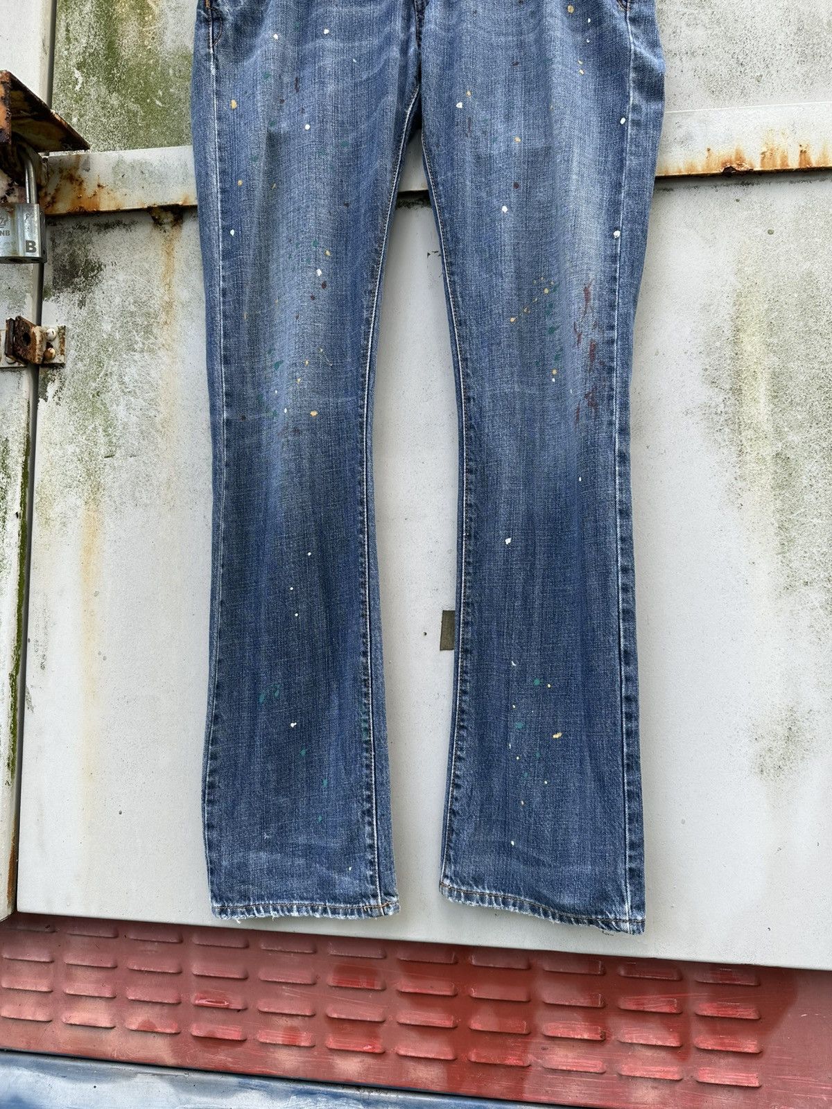 Armani 👹Vintage Armani Jeans Paint Splatter Flare Jeans Size US 30 / EU 46 - 5 Thumbnail