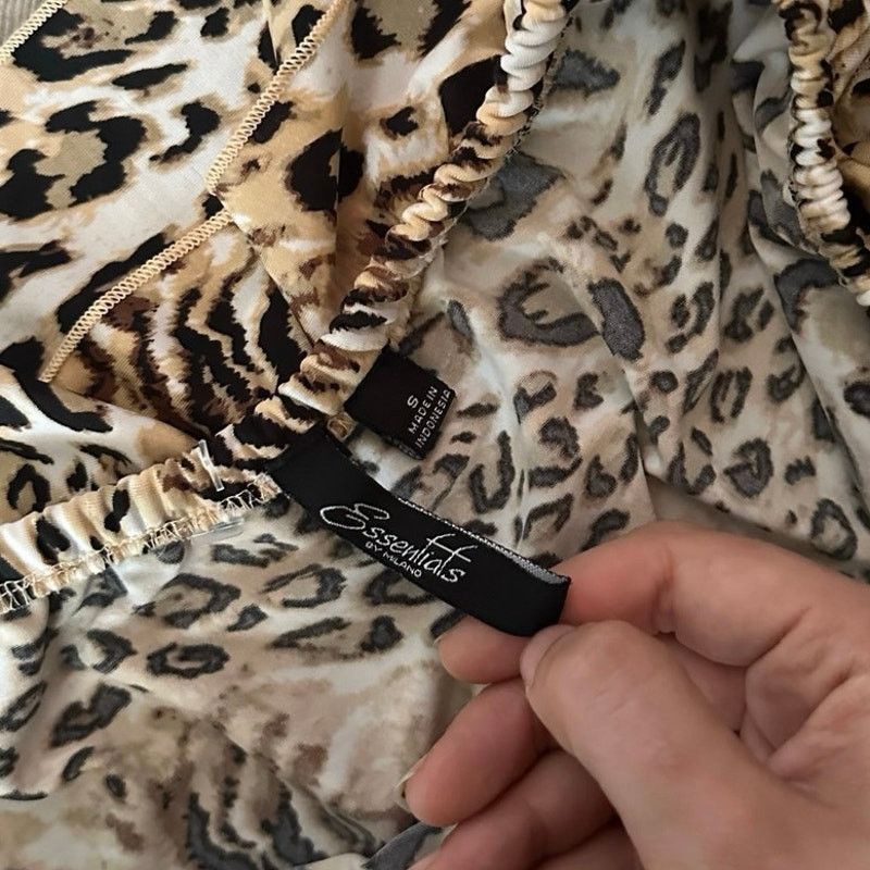 Essentials essentials milano brown leopard print blouse top Size S / US 4 / IT 40 - 3 Thumbnail