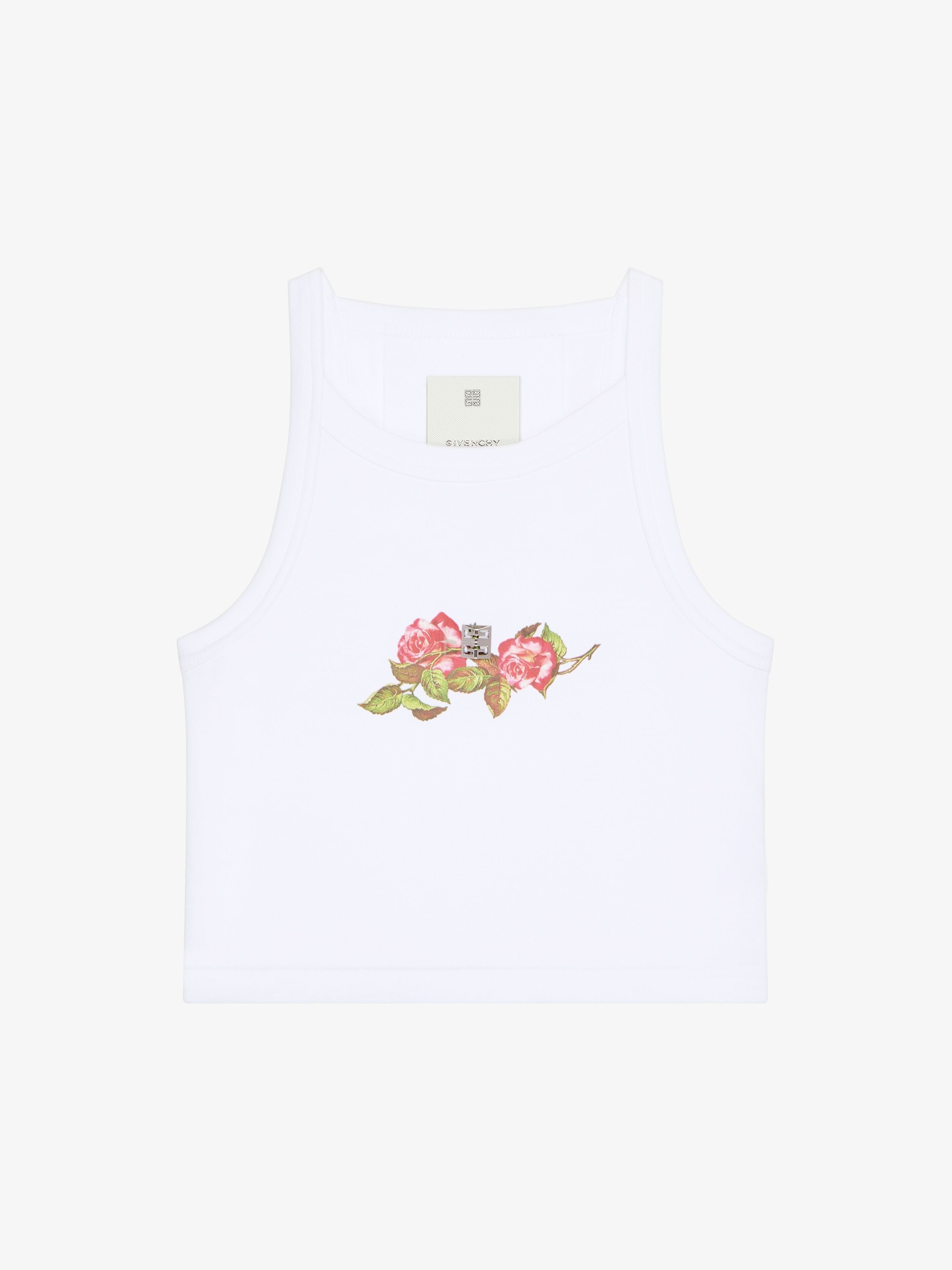 Givenchy o1w1db10825 4G Cropped Tank Top in White Size XS / US 0-2 / IT 36-38 - 1 Thumbnail