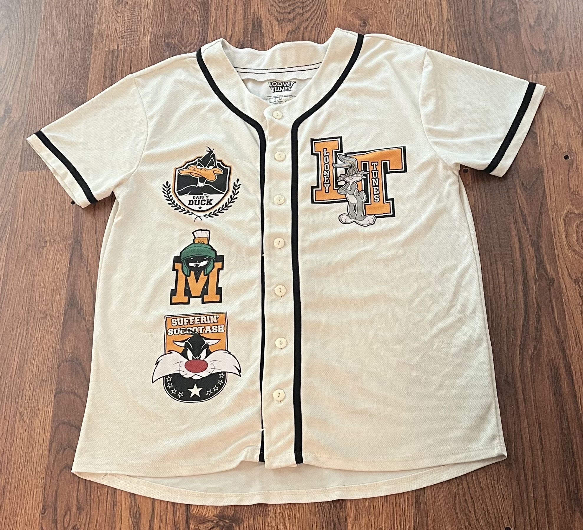 Other Looney Tunes Baseball Jersey Cream Bugs Bunny Daffy Duck Size US M / EU 48-50 / 2 - 1 Thumbnail