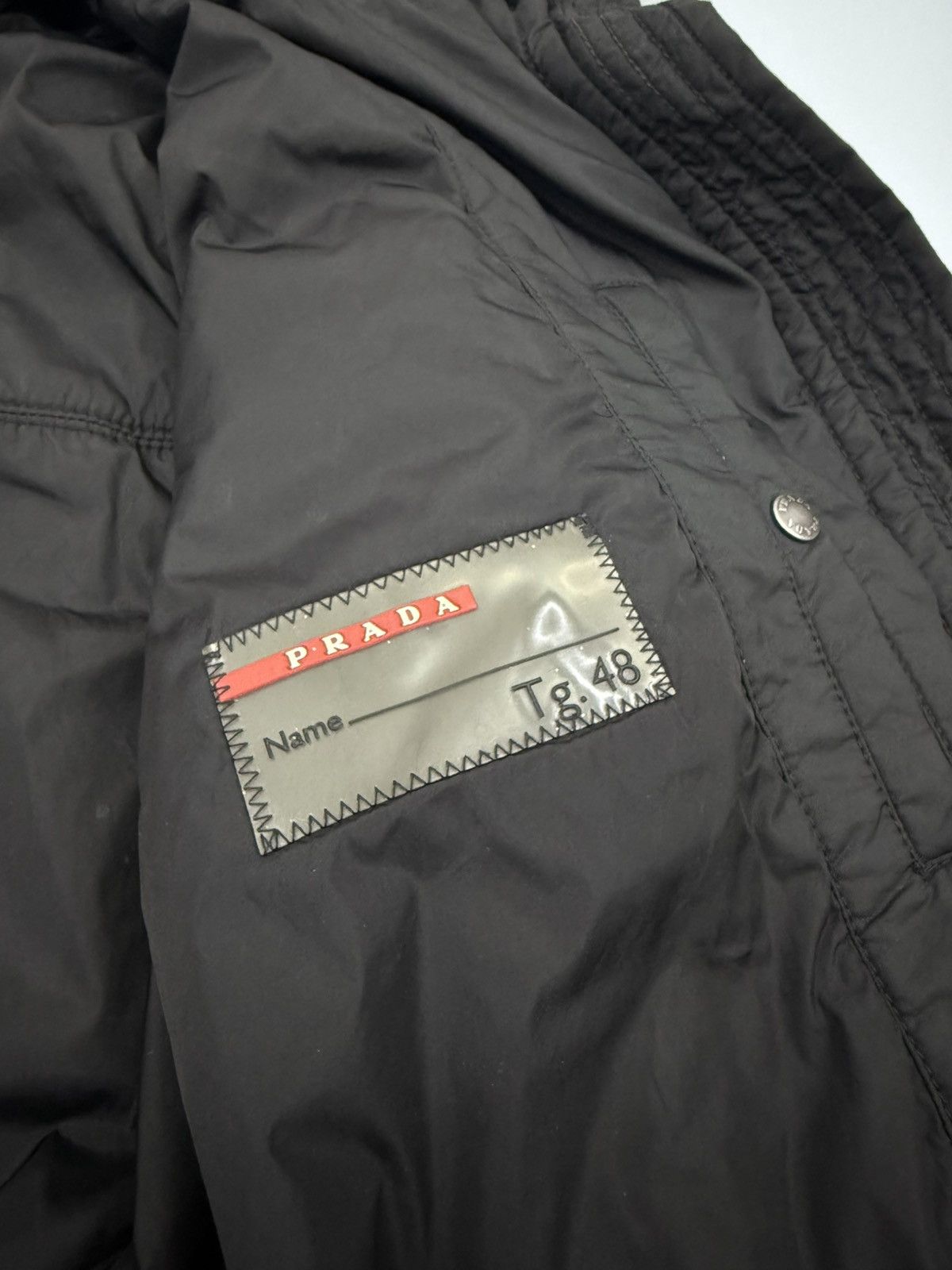 Prada 🔥Archived🔥90s PRADA Padded Dyed Sheep Fur Black Nylon Bomber Size US M / EU 48-50 / 2 - 8 Thumbnail