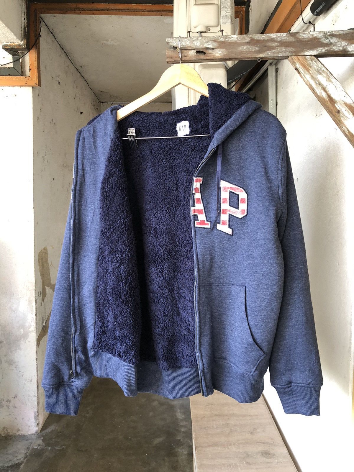 Gap Gap USA Flag Inner Fleece Sweater Hoodie Size US M / EU 48-50 / 2 - 2 Thumbnail
