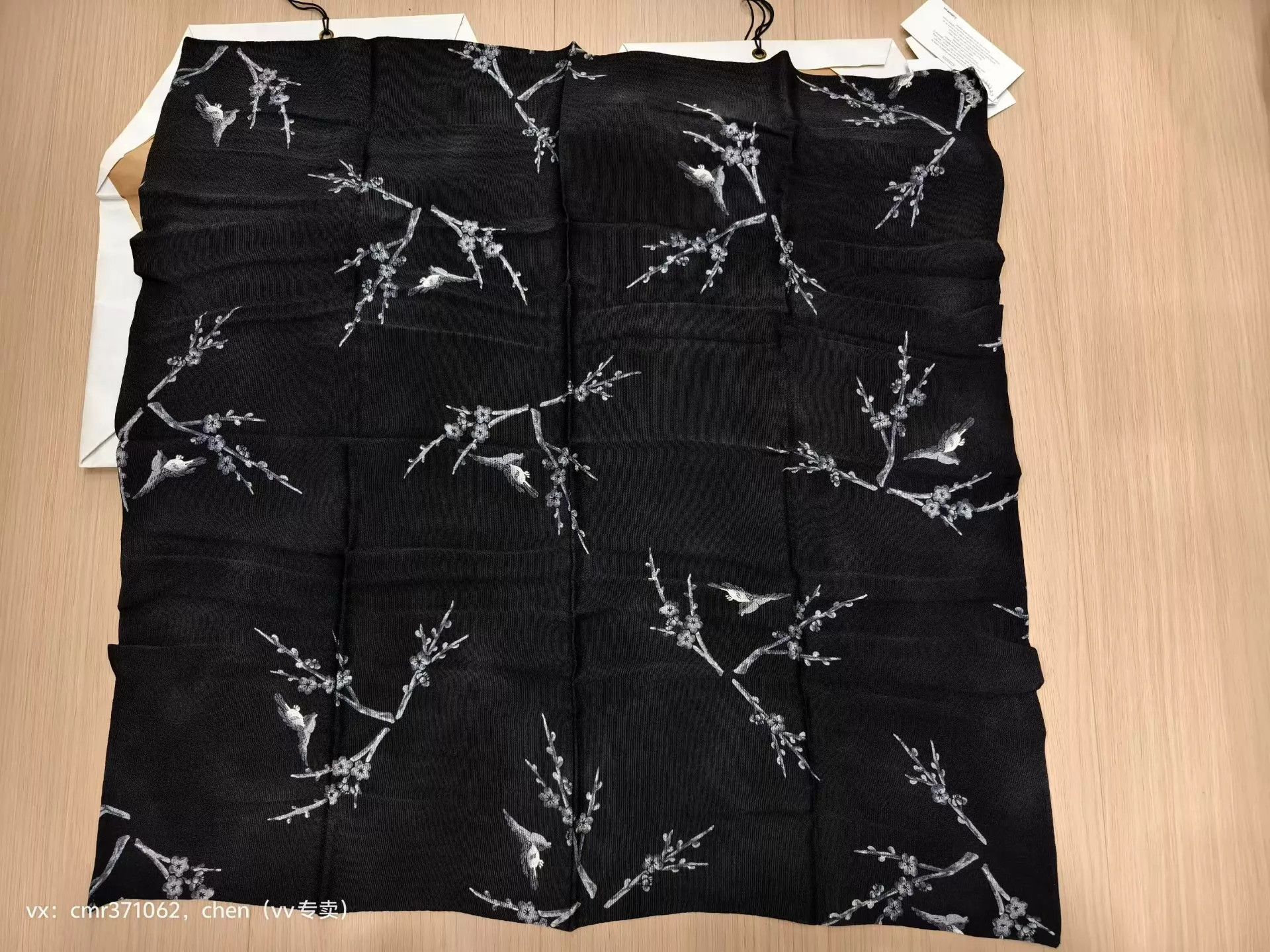 Visvim visvim 22aw silk scarf ren green/black magpie plum blossom pattern Size ONE SIZE - 4 Thumbnail