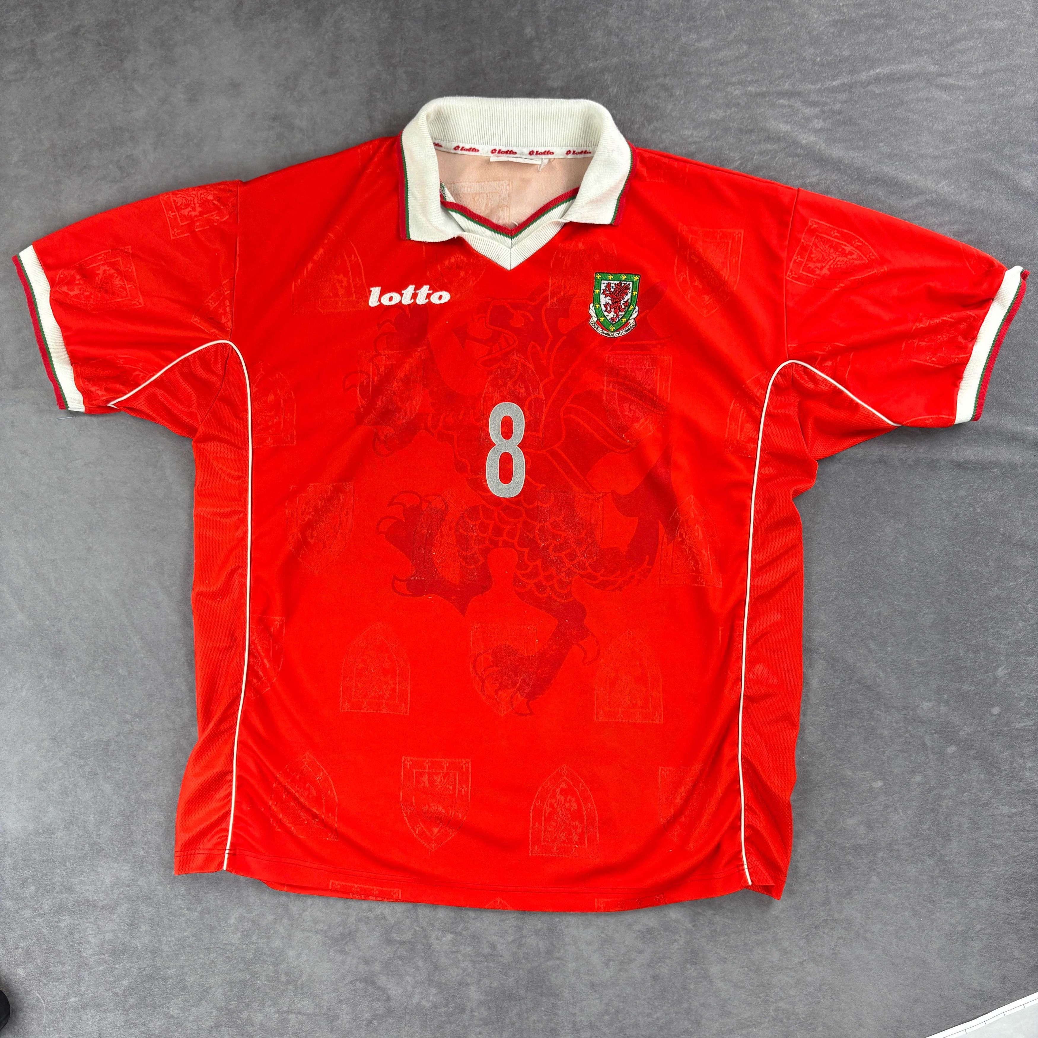 Lotto Sport Wales 1998-2000 Lotto home #8 football jersey shirt size XL Size US XL / EU 56 / 4 - 1 Thumbnail