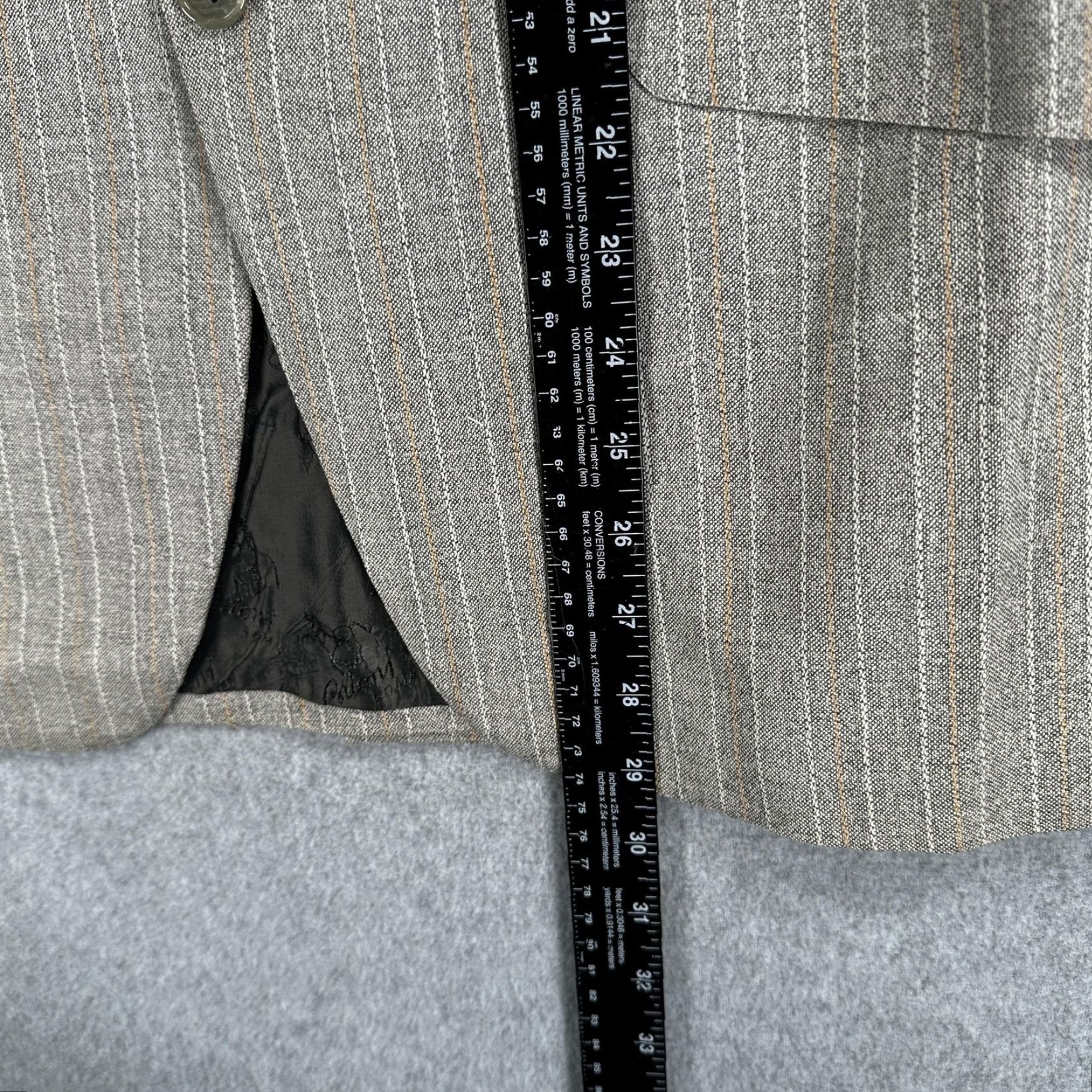 Brioni VINTAGE Brioni Blazer Sport Coat Mens 38 Gray Stripe Wool Tweed Two Button Italy Size 38R - 6 Thumbnail