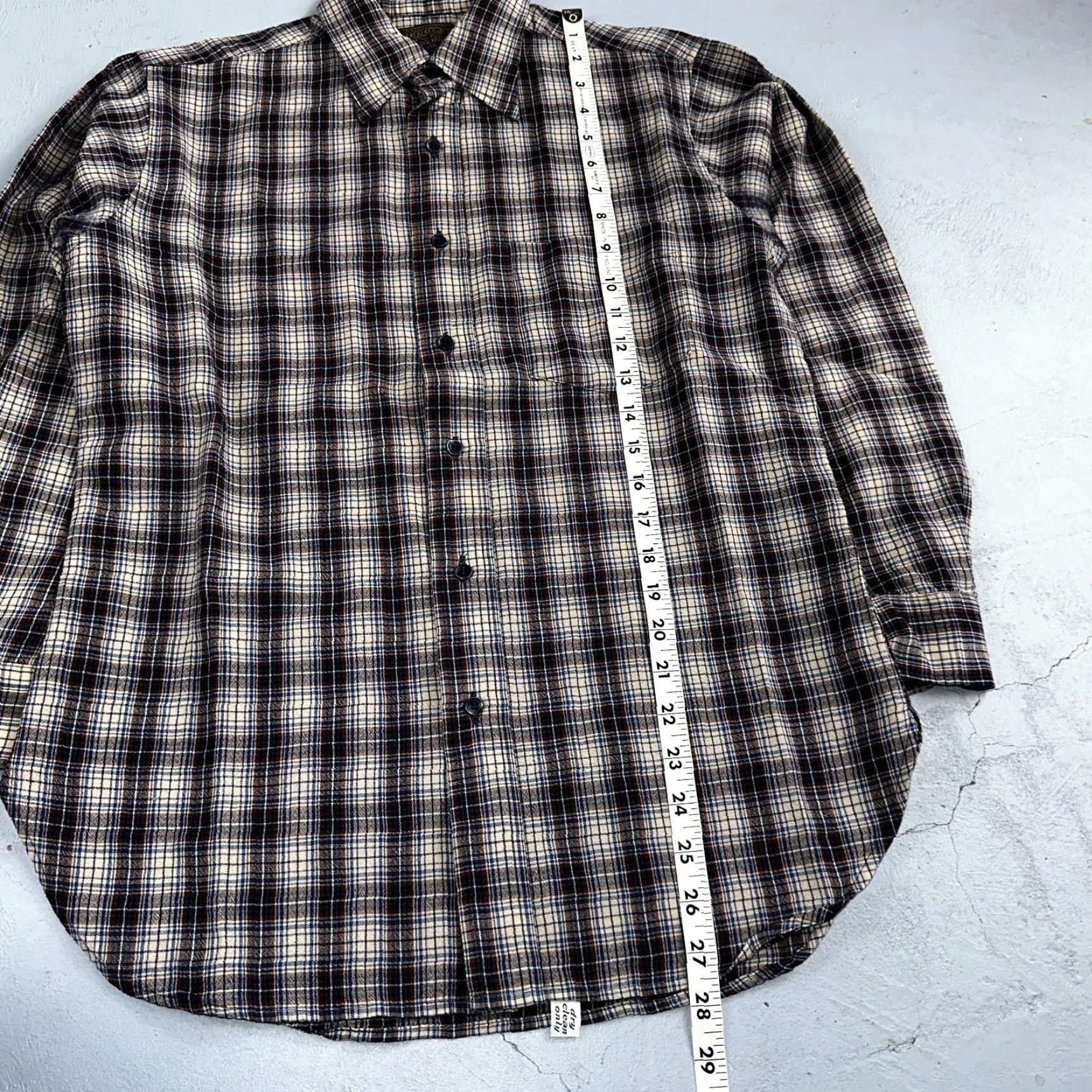 Pendleton VINTAGE Pendleton Shirt Mens M Wool Plaid Flannel USA Button 1970s 70s Brown Size US M / EU 48-50 / 2 - 3 Thumbnail