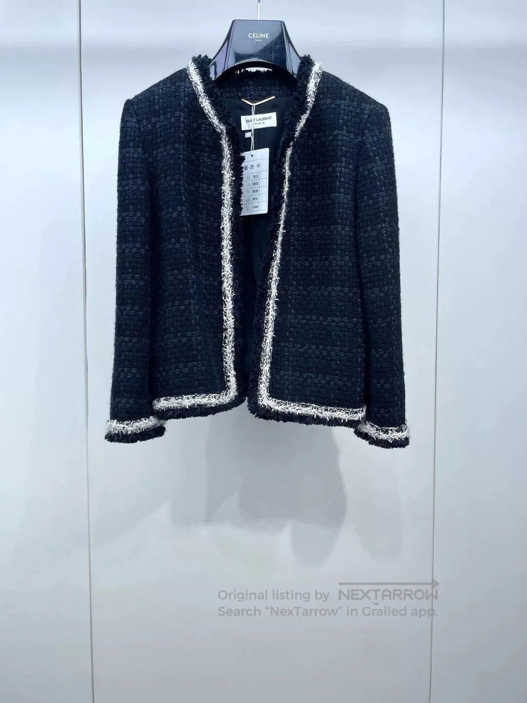 Saint Laurent Paris Saint Laurent Black Tweed Jacket. Size S / US 4 / IT 40 - 1 Thumbnail