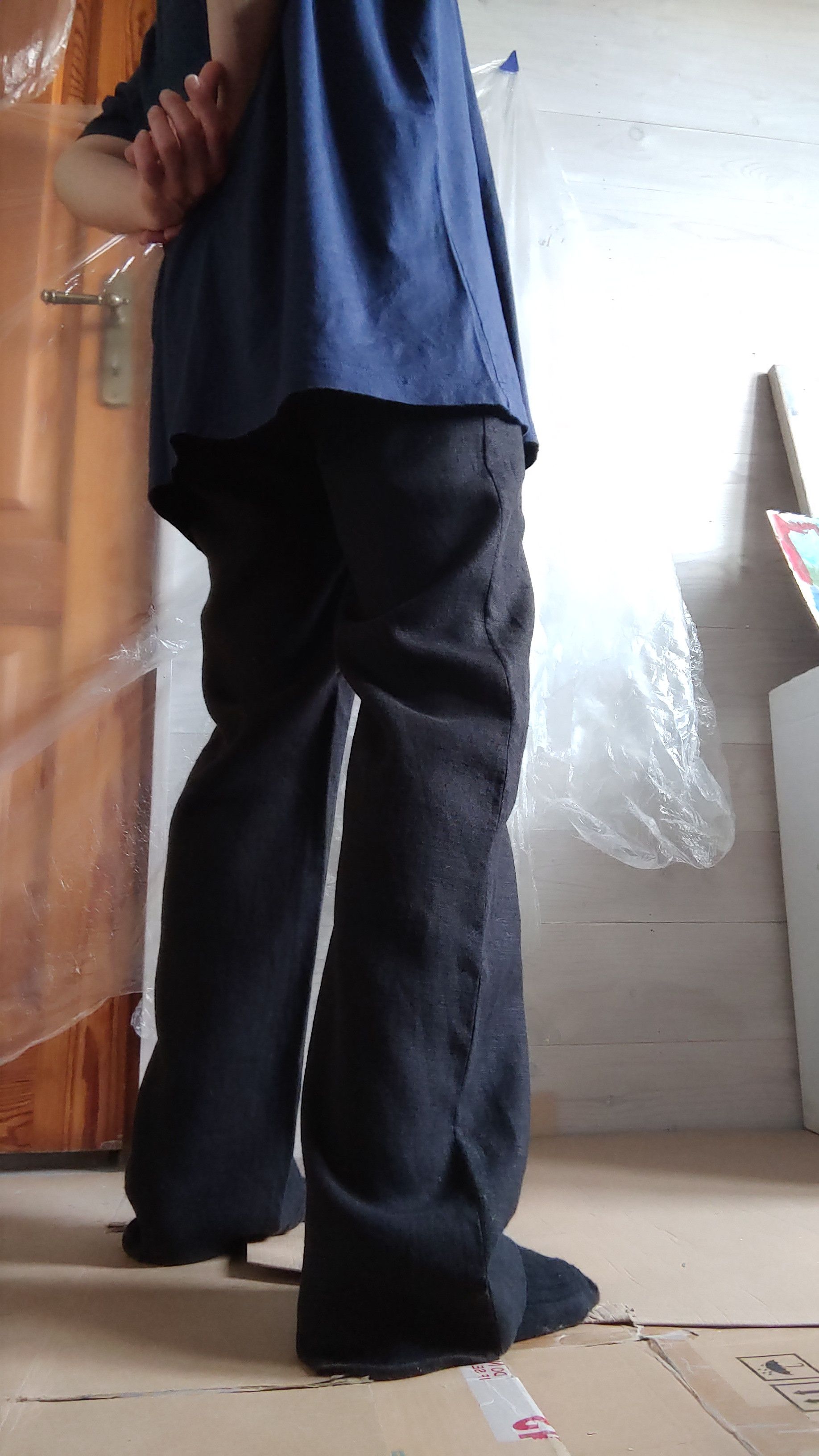 Vintage 100% Linen Vintage Pants High Waist Minimal y2k Wide Flared Size US 31 - 8 Thumbnail