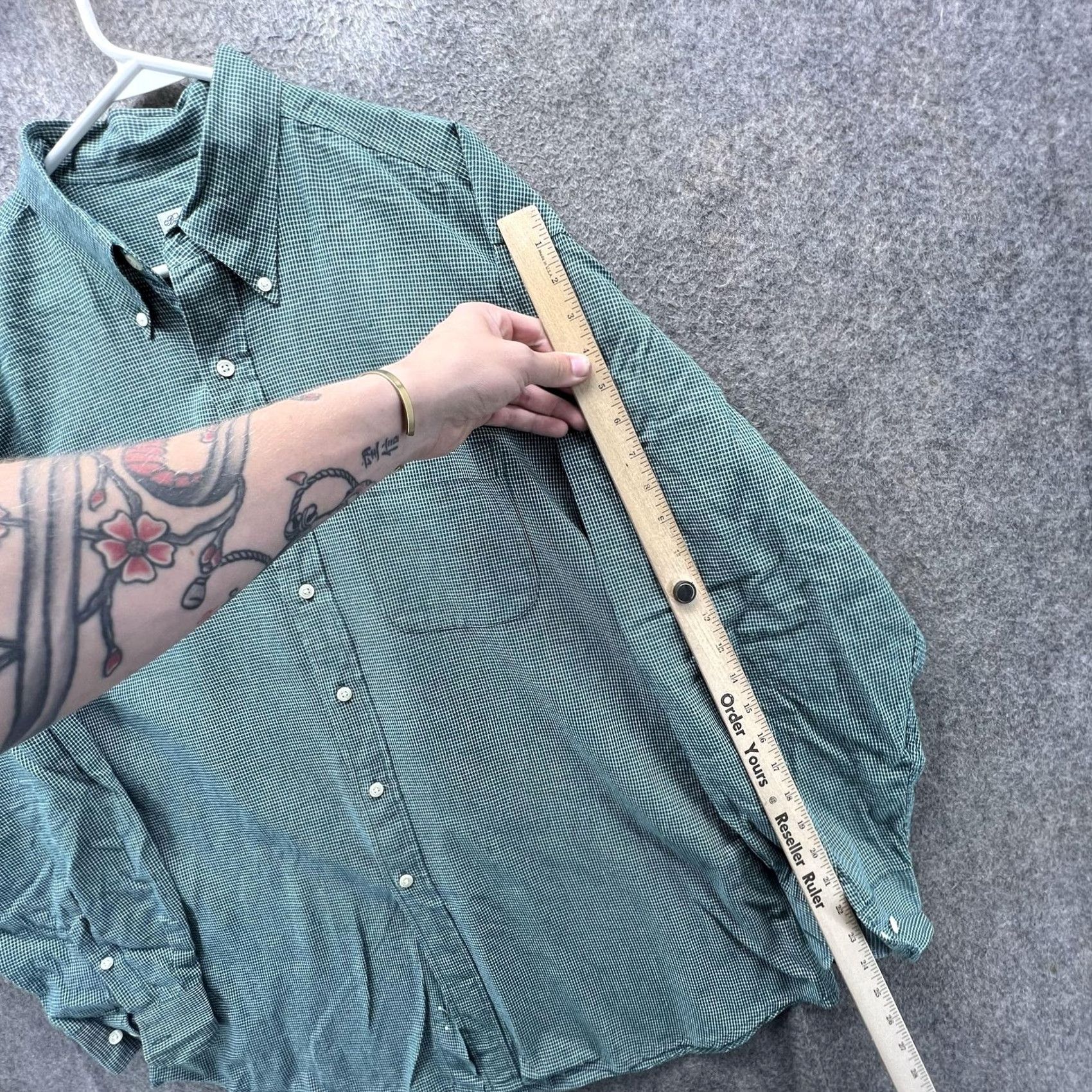 Brooks Brothers Brooks Brothers Shirt Mens L Green Check Long Sleeve Button Front Casual Size US L / EU 52-54 / 3 - 2 Thumbnail