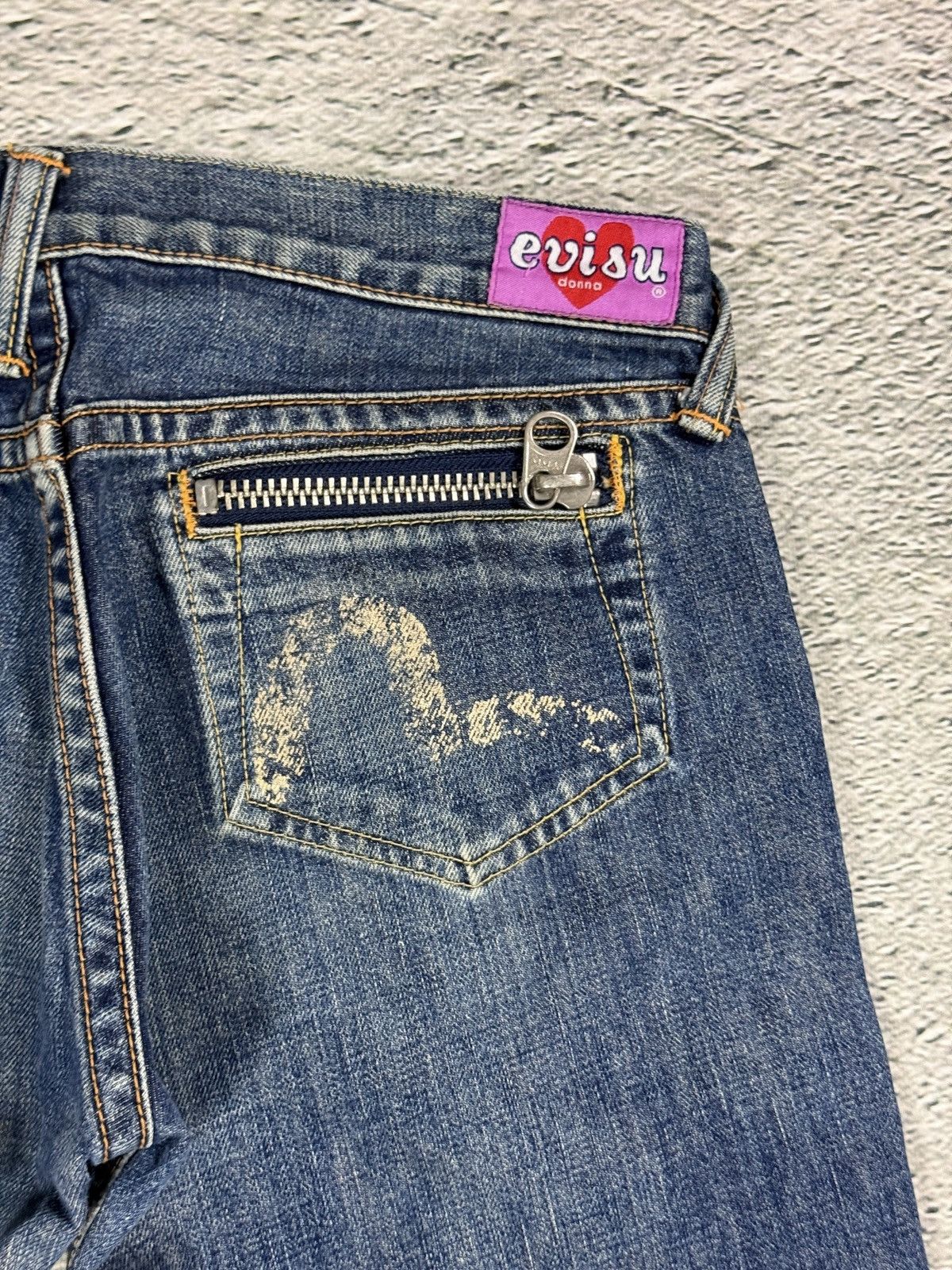 Evisu Evisu Donna jeans bootcut zip pockets white vintage Size 29" - 4 Thumbnail