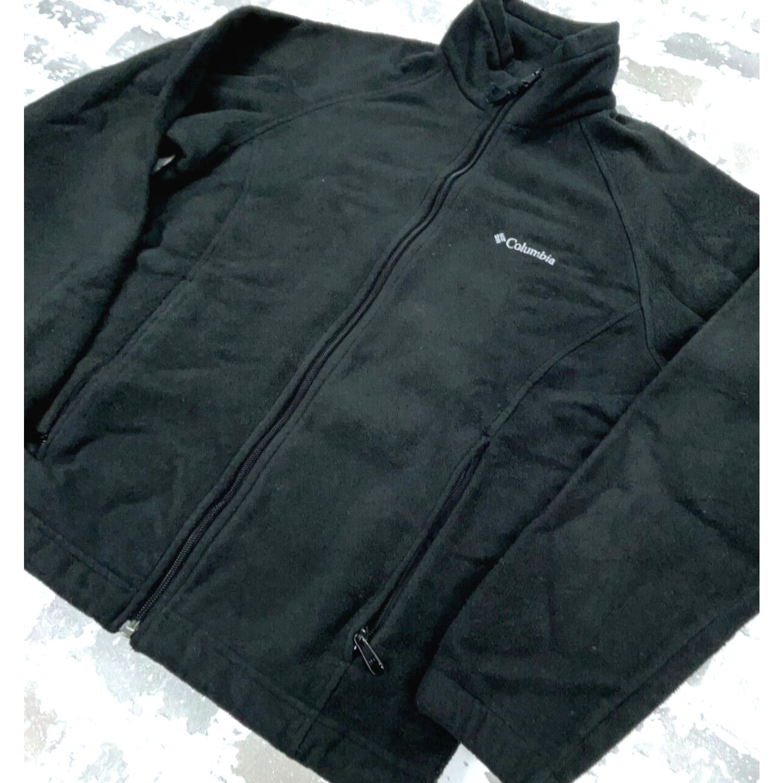 Vintage Columbia Benton Springs Jacket Women Medium Black Fleece Full Zip Size M / US 6-8 / IT 42-44 - 2 Thumbnail