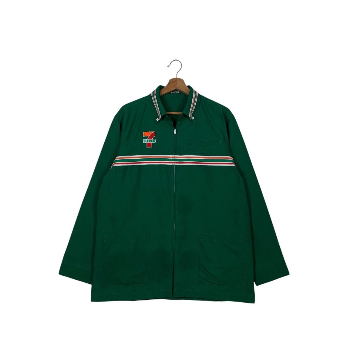 Japanese Brand 7-ELEVEN Big Logo Green Long Sleeve Uniform Jacket #2084-C91 Size US L / EU 52-54 / 3 - 1 Thumbnail