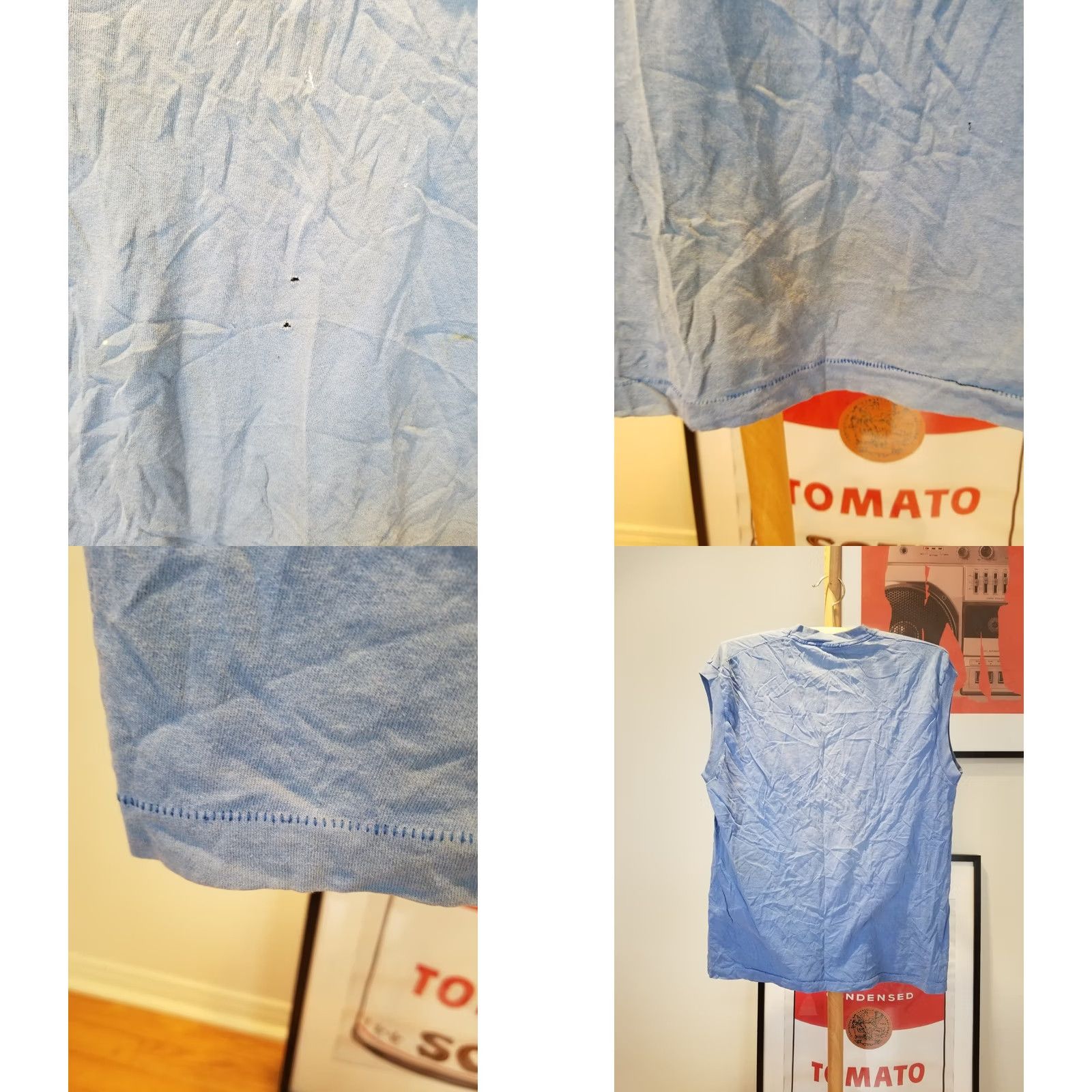 Fruit Of The Loom VTG Fruit of the Loom ONE POCKET SLEEVELESS T-SHIRT XL Crew Neck Cotton Blue Men T-Shirt Vintage 80s Distressed Pocketed Screen-Printed Logo Size US XL / EU 56 / 4 - 8 Thumbnail