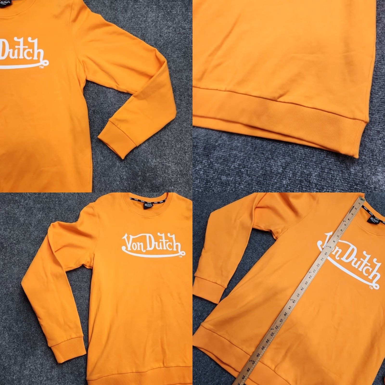 Von Dutch Von Dutch Shirt Men XL Orange Front & Back Print Crew Neck Long Sleeve T-Shirt Size US XL / EU 56 / 4 - 8 Thumbnail