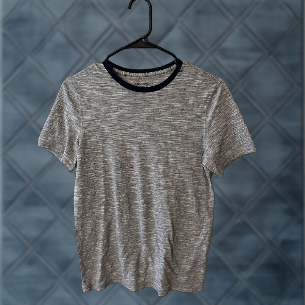 Express VINTAGE EXPRESS Men’s Crew Neck T-Shirt XS Blue Solid Cotton Short Sleeve Slim Fit Size US XS / EU 42 / 0 - 1 Thumbnail