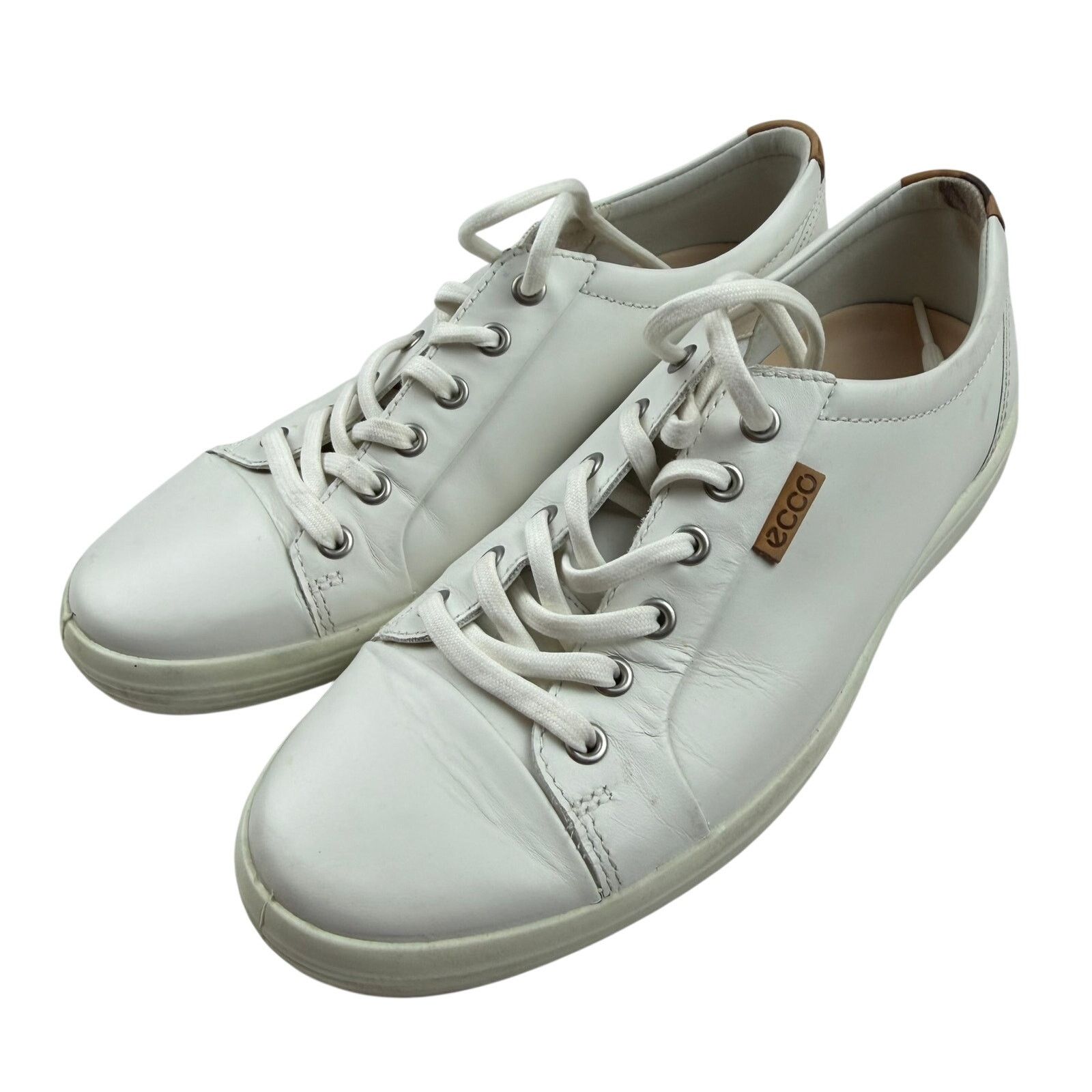 Ecco ECCO White Leather Lace-Up Sneakers Size 41 EU/7.5 US Size US 7.5 / IT 37.5 - 1 Thumbnail