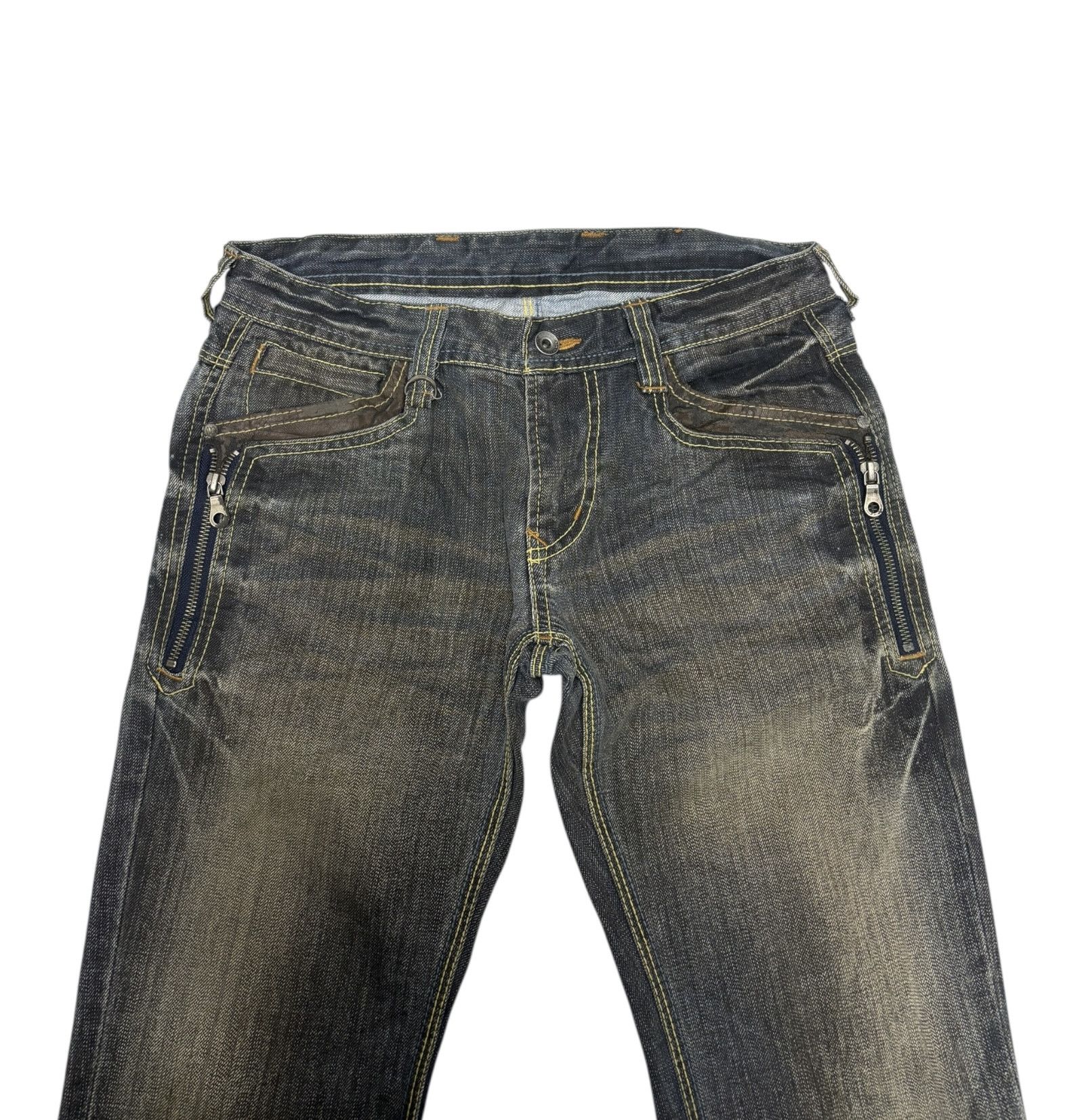 If Six Was Nine × Nicole Club × Obelisk Flare Jeans Nicole Club For Men Rusty Mud Wash Denim Jean Size US 30 / EU 46 - 7 Thumbnail