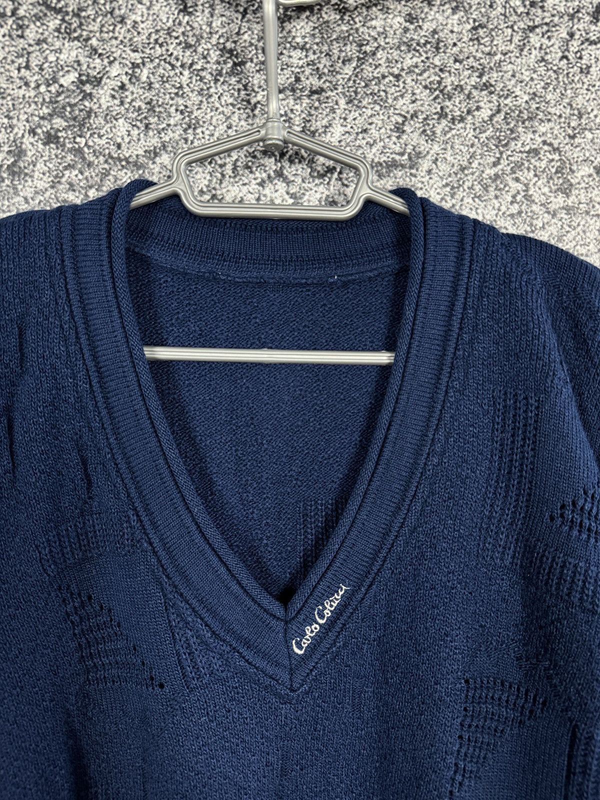 Carlo Colucci Carlo Colucci Vintage V-Neck Wool Sweater Jumper Size 56 Size US XL / EU 56 / 4 - 7 Thumbnail