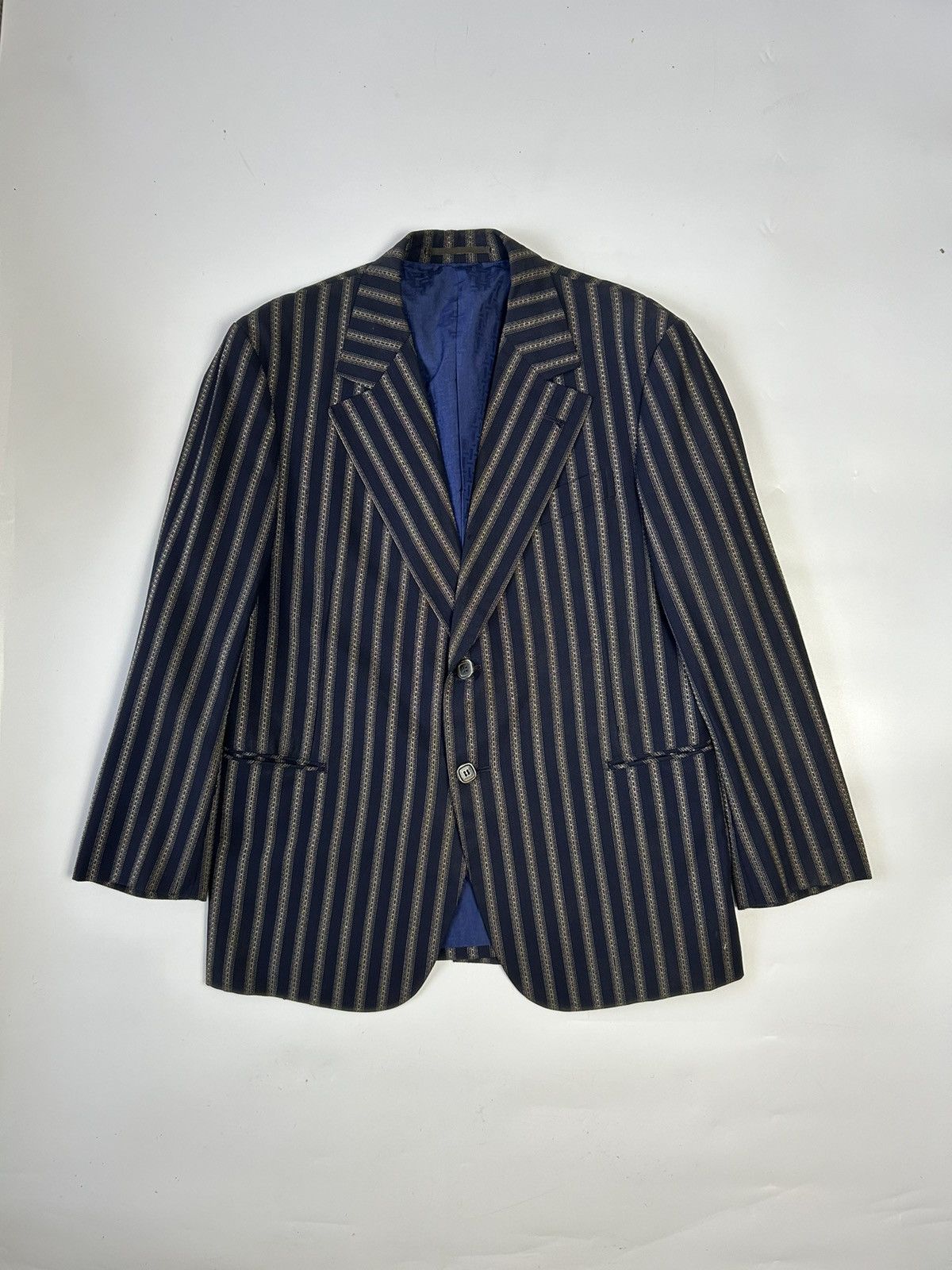 Japanese Brand CUSTOM TAILOR GEISHA SASAKI SAPPORO STRIPE BLAZER Size 38R - 1 Thumbnail