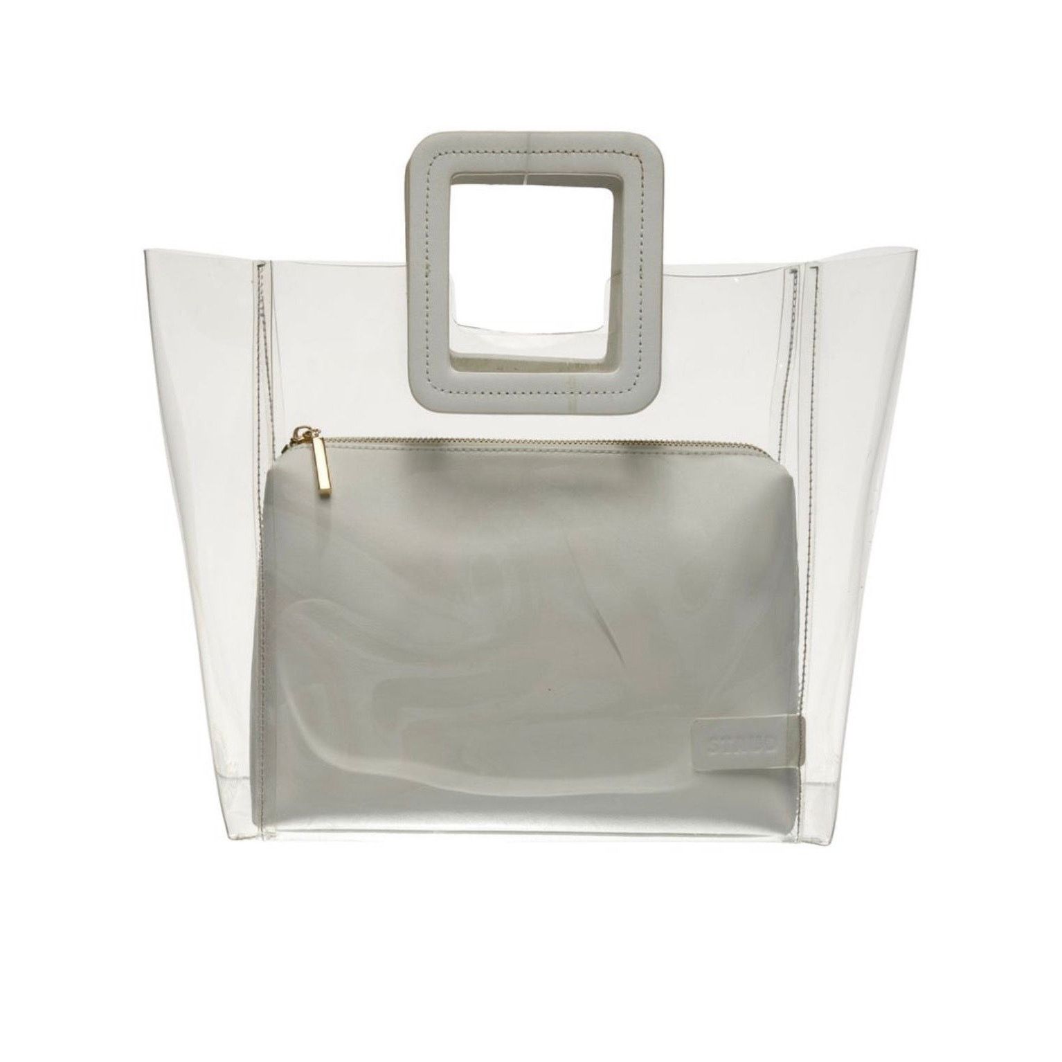 Staud Staud Shirley Large Clear PVC Tote Bag White Leather Size ONE SIZE - 2 Thumbnail