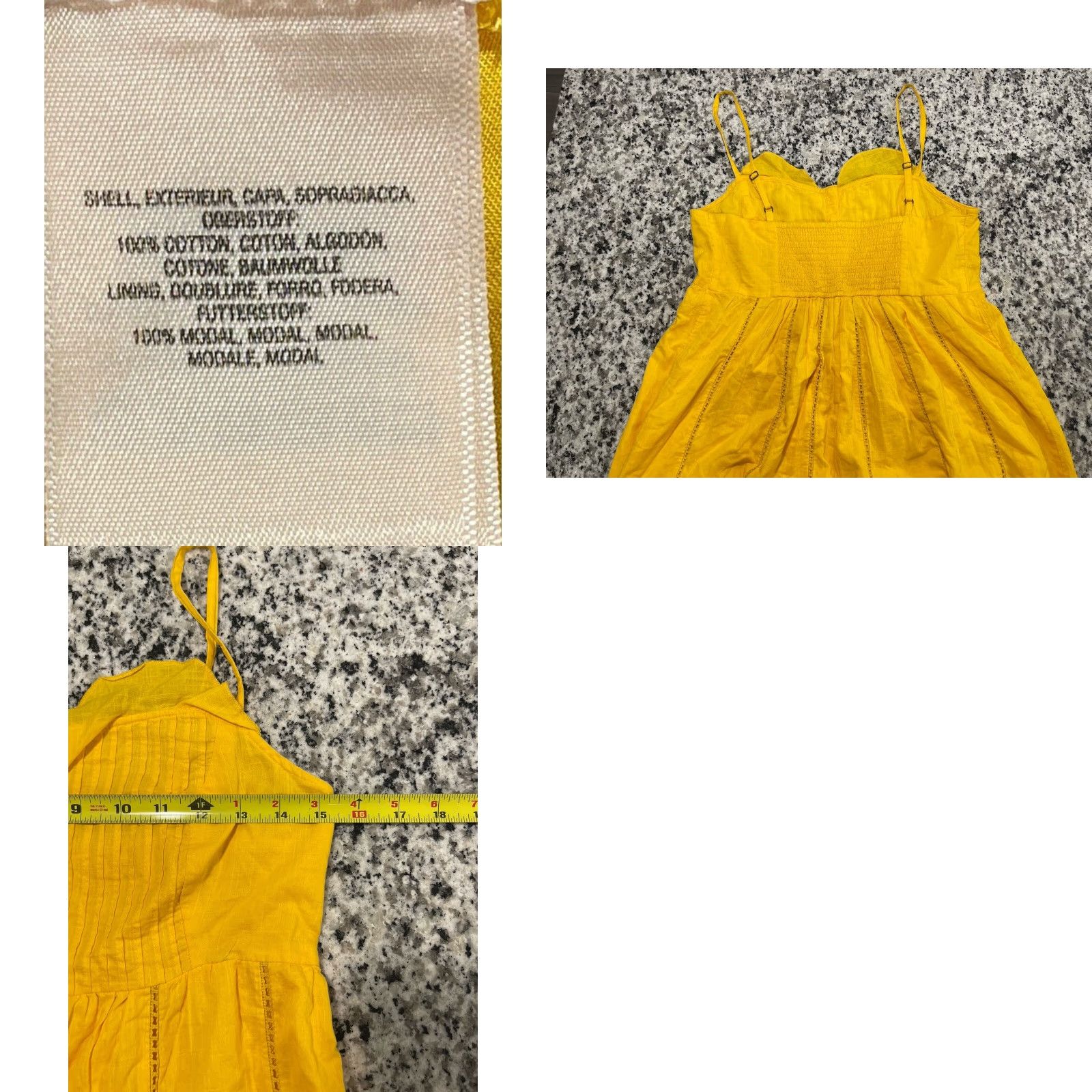 Anthropologie VINTAGE Anthropologie Maeve Arcadia Yellow Maxi Dress Ruffle Eyelet Sundress Sz 2 Size XS / US 0-2 / IT 36-38 - 8 Thumbnail