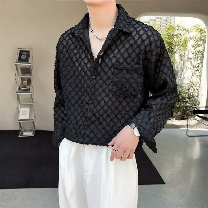 Other Black Mesh Casual Collared Loose Black Shirt Size US M / EU 48-50 / 2 - 7 Thumbnail