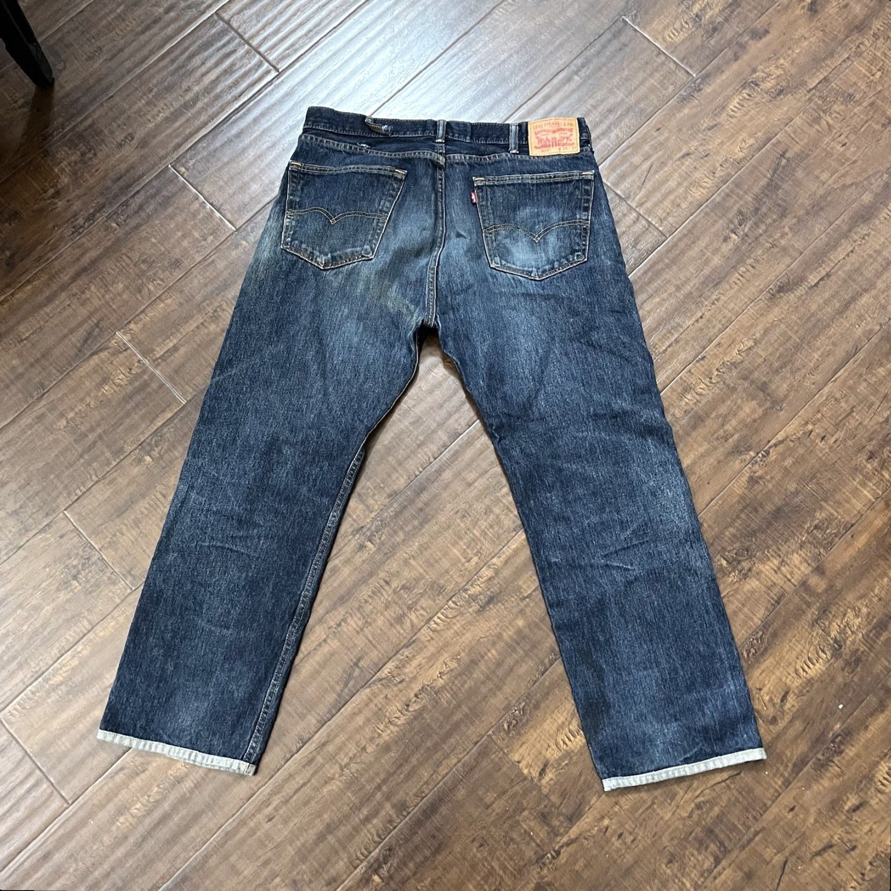Levi's Levis 505 Zipper Straight Cut Denim Jeans Mens 36x28 Actual Blue Wash Fade Vtg Size US 36 / EU 52 - 6 Thumbnail