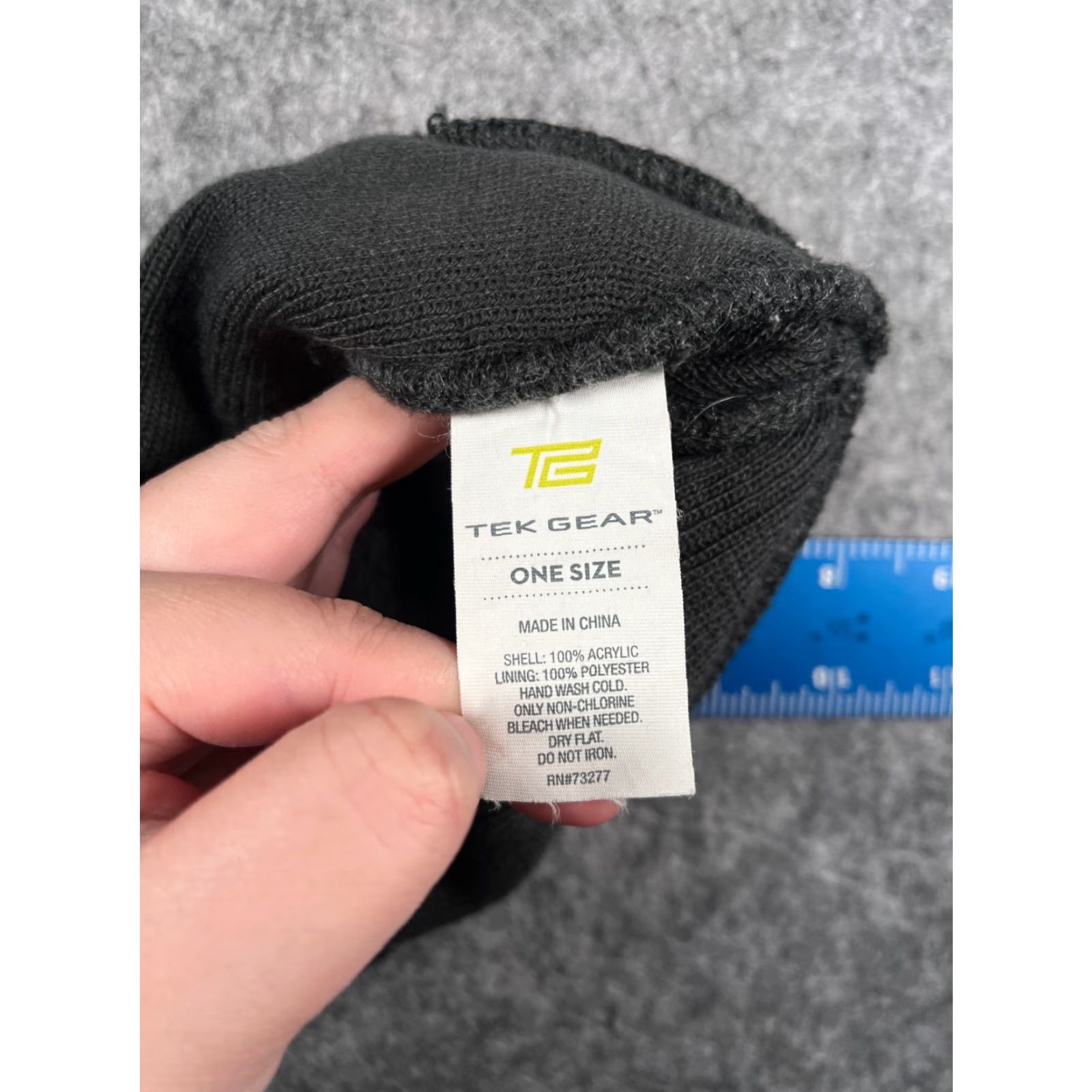 Tek Gear Tek Gear Beanie Toque Adult One Size Gray Stripe Knit Acrylic Polyester Winter Stocked Size ONE SIZE - 6 Thumbnail