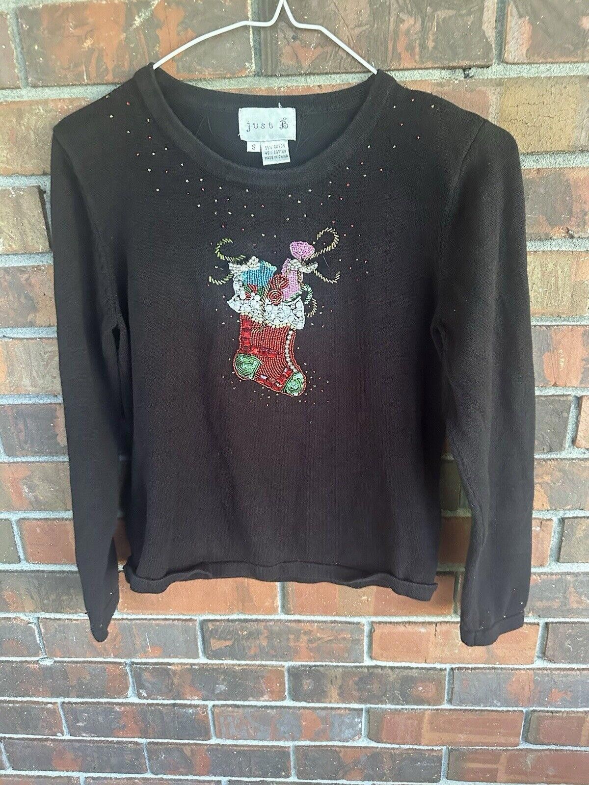 Designer ugly christmas sweater women Small Just B Embellished With Size S / US 4 / IT 40 - 1 Thumbnail