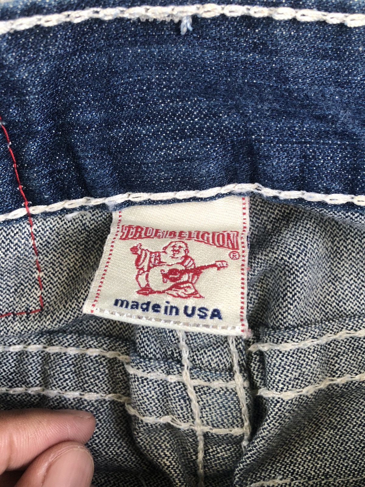 True Religion True Religion Flared Jeans Bootcut White Stitch Distressed Size US 32 / EU 48 - 16 Thumbnail