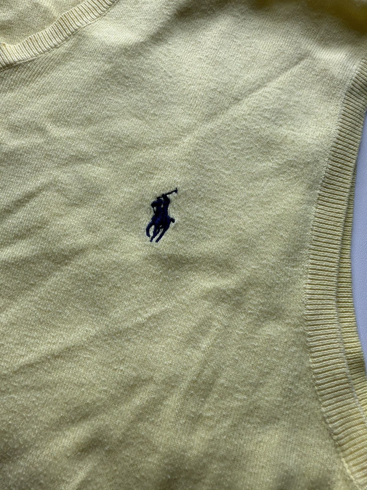 Polo Ralph Lauren × Vintage LACOSTE YELLOW COTTON SWEATER VEST WITH V-NECK AND RIBED HEM Size US M / EU 48-50 / 2 - 5 Thumbnail