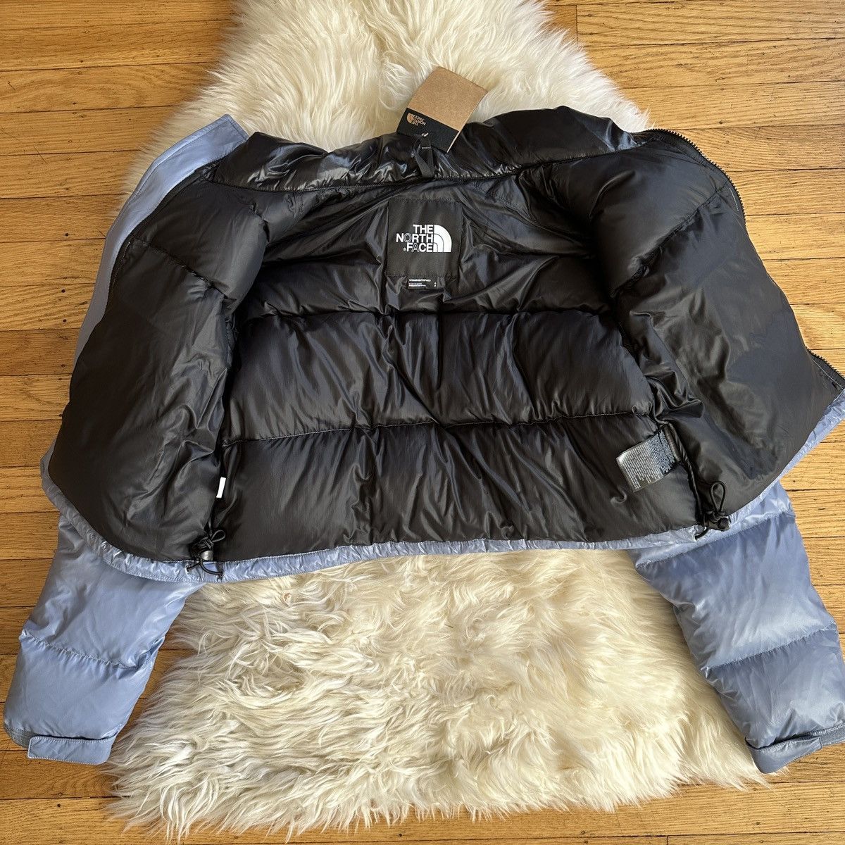 The North Face north face nuptse blue black cropped puffer jacket small Size S / US 4 / IT 40 - 3 Thumbnail