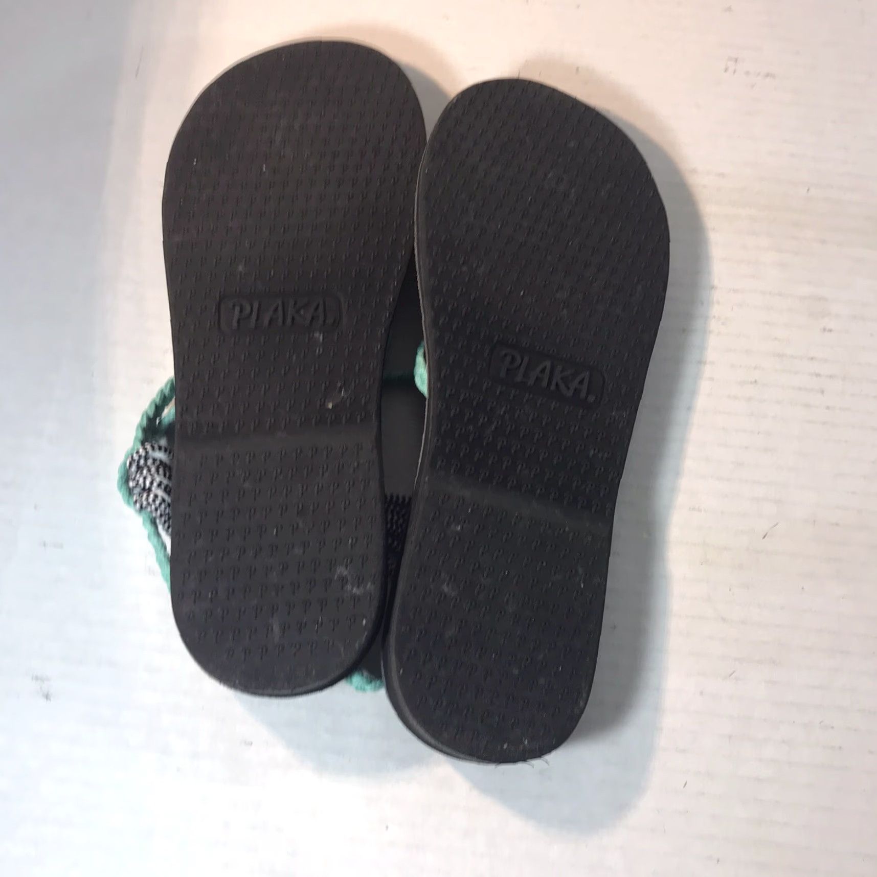 Vintage Plaka Strappy Sandals Womens Size 8 Green Black & White Striped Casual Travel Size US 8 / IT 38 - 5 Thumbnail