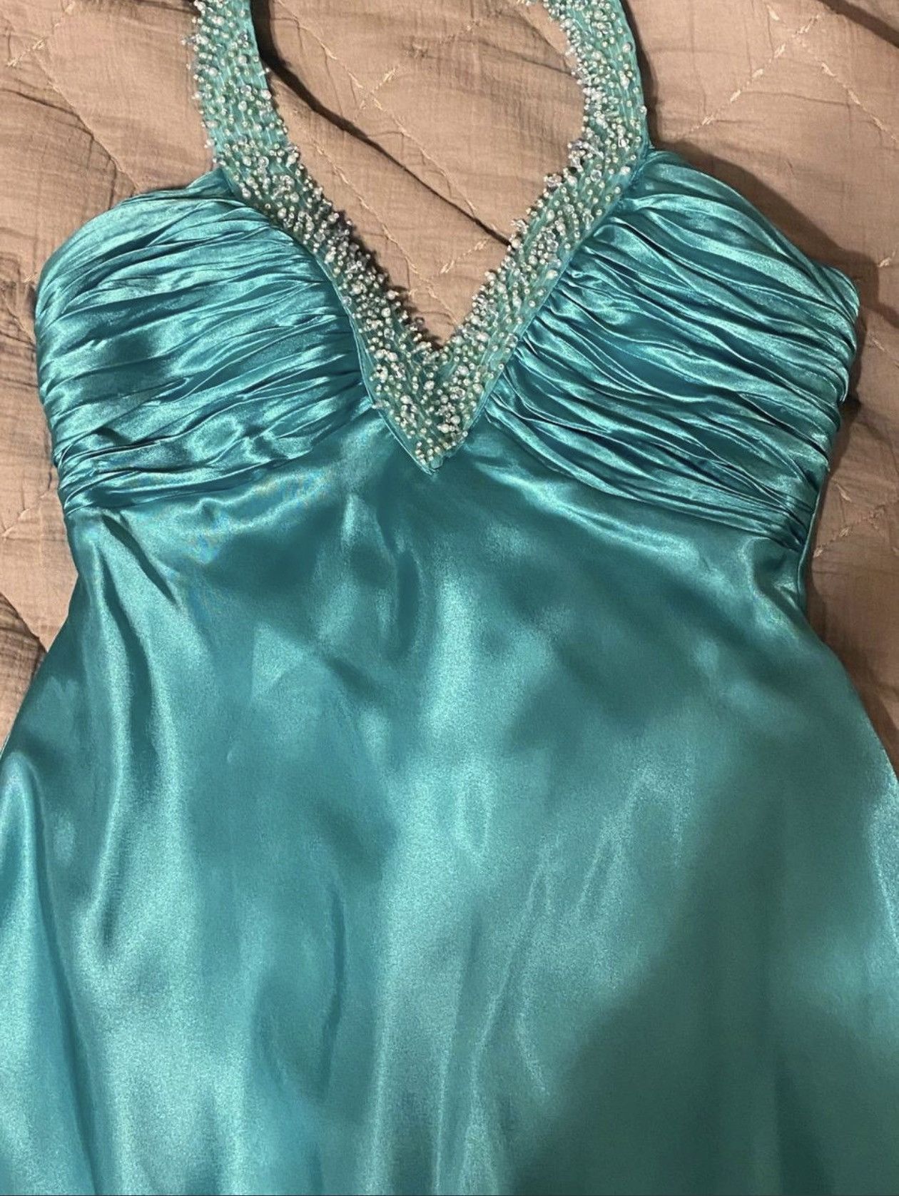 Other VINTAGE TEAL HALTER TOP MORGAN&CO FORMAL DRESS Size M / US 6-8 / IT 42-44 - 2 Thumbnail